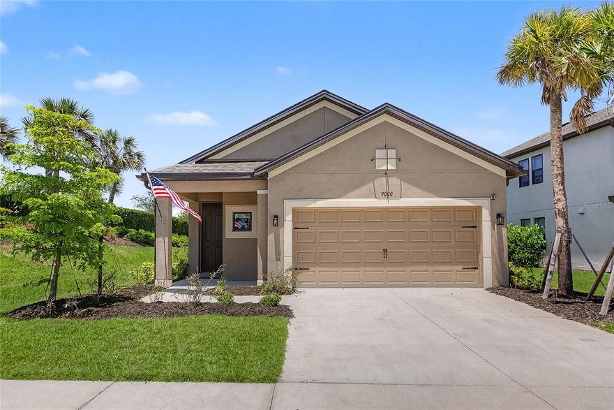 Welcome to 9000 Tequila Sunrise in the highly sought-after Cassia at Skye Ranch community — currently the lowest-priced single-family home in Skye Ranch. Perfectly positioned on a private corner lot backing up to tranquil water views, this beautifully designed Saint Vincent model offers the ideal blend of style, comfort, and value.

This one-story home features 4 bedrooms, 2.5 bathrooms, and a thoughtfully designed open-concept layout perfect for both entertaining and everyday living. Filled with natural light, the spacious living and dining areas seamlessly connect to the gourmet kitchen, where beautiful gold accents add warmth and designer flair to the heart of the home. Brand new refrigerator, washer, and dryer have just been added, making this home truly move-in ready.

The private primary suite serves as a relaxing retreat with a spa-inspired bathroom and generous walk-in closet, while three additional bedrooms provide flexibility for family, guests, or a home office. Step outside to the covered lanai and fully fenced backyard overlooking the water — creating the perfect space to relax, entertain, or enjoy peaceful Florida sunsets. The corner lot location adds an extra layer of privacy rarely found in the community.

Located in the award-winning Skye Ranch community, residents enjoy resort-style amenities including a clubhouse, fitness center, resort-style pool, playgrounds, sports courts, parks, and scenic walking trails. Conveniently located near top-rated Sarasota schools, shopping, dining, and Gulf Coast beaches, this home offers an incredible opportunity to own in one of Sarasota’s most desirable communities at an exceptional value.