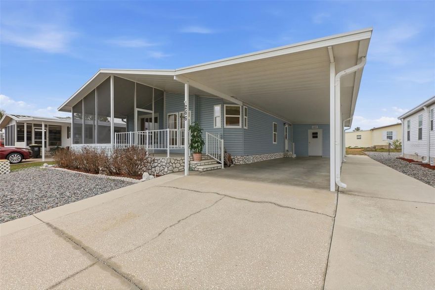 Located in the highly desirable 55+ Polo Park community in Davenport, well-maintained, move-in-ready home features 2 bedrooms and 2 bathrooms with laminate flooring throughout—no carpet for easy maintenance. Enjoy the benefits of owning the land with NO lot rent, NO CDD, and a low HOA of just $70/month. Polo Park is a vibrant and active community offering a wide range of amenities including pickleball, shuffleboard, bocce ball, horseshoes, pool tables, mahjong, poker, dominoes, two clubhouses with heated pools, a reading room, and numerous clubs and social activities. Conveniently located just minutes from Disney, shopping, dining, and major highways, this home offers the perfect balance of relaxed community living and easy access to Central Florida attractions.