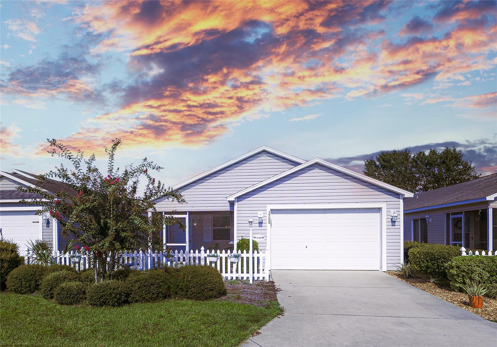 Welcome Home to this beautifully maintained Cabot Cove Patio Villa in the highly sought-after Village of Pennecamp, perfectly situated near Lake Sumter Landing and Brownwood for convenient shopping, dining, and entertainment. Enjoy serene views of a neighborhood pond with bench seating just minutes from your door. This light-filled home features VAULTED CEILINGS and an OPEN-CONCEPT LIVING SPACE with LUXURY VINYL PLANK FLOORING in the main areas and pristine carpets in the two bedrooms. The kitchen offers breakfast bar seating ideal for casual dining or entertaining guests. INSIDE LAUNDRY adds convenience, while the SPACIOUS PRIMARY SUITE boasts a LARGE WALK-IN closet with maximized shelving for storage. Recent updates include a 2021 HVAC system, and a BRAND NEW ROOF IS ON THE WAY , ensuring peace of mind. This PRISTINE Patio Villa blends comfort, style, and prime location for the ultimate Villages lifestyle.
CHECK OUT THE VIDEO TOUR BY CLICKING ON TOUR 1 ICON ABOVE !!