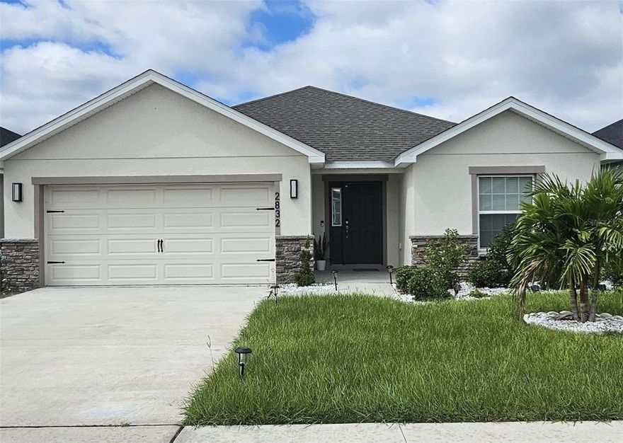 Brand-new, single-story, single-family home (2024) featuring 4 bedrooms and 2 bathrooms in Winter Haven, FL. This property boasts 2,005 square feet of living area with a modern design, central air conditioning and heating, vinyl and carpet flooring, a two-car garage, and an irrigated lot. This property offers partial lake views and will be available for rent starting November 1st. The community offers a resort-style lifestyle with a pool, cabana, and playground next to Crystal Lake, all conveniently located minutes from US-27, US-17, and Highway 60, granting easy access to shopping, dining, and major attractions like LEGOLAND Florida. The home is available for rent at $2,350/month and includes all appliances, but is NOT FURNISHED. WE DO NOT ACCEPT RENTAL APPLICATIONS THROUGH ZILLOW.