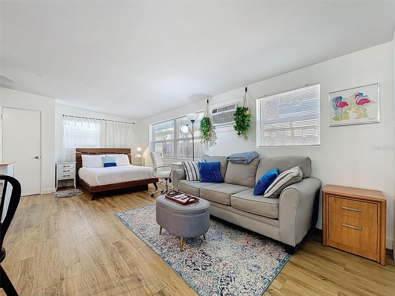 Amazing location! Welcome to your coastal escape in the heart of Dunedin! This stylish, fully furnished studio suite blends modern comfort with beachy charm, nestled inside a ranch-style home just 1.5 blocks from the waterfront—perfect for catching sunsets or spotting playful dolphins. Enjoy morning coffee with views of the scenic Pinellas Trail, then take a short stroll to the vibrant Arts District filled with breweries, restaurants, and galleries. The suite features a brand-new kitchen, luxe linens, and all the essentials for a comfortable, carefree stay. Ideal for nature lovers, creatives, and remote workers alike. Electricity, water and garbage fee $100 a month. 3-7 month rental. Follow link for lease application: https://www.avail.co/l/61362153