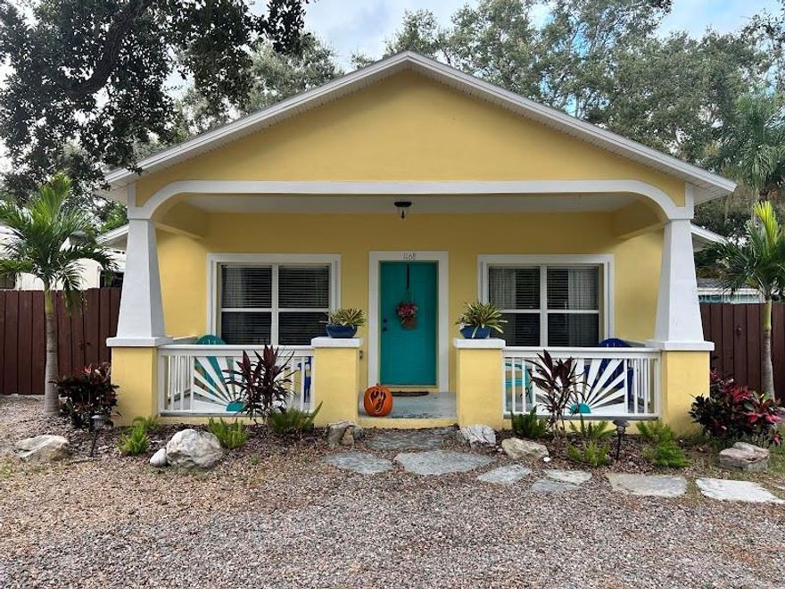 Welcome to our Charming Dunedin Bungalow located within easy walking/biking distance to Downtown Dunedin and the Pinellas Trail! Beach, Shopping, and Dining options can all be found within easy reach of home. 

This Fully Furnished Home is Available for 90 Night Minimum Rentals! (Rates vary depending on Season, PLEASE CALL OR TEXT FOR AVAILABILITY) 

This unit includes: * LIVING AREA: Comfy Sleeper Sofa, and a Flat Screen Smart TV; * DINING AREA: Seating with room for 6 at table located in living area. Table can also be used as a desk. Additional seating for 2 at the kitchen barstools; * KITCHEN: Completely stocked with everything you'll need...All kitchen items are newer, not a mishmash of vacation rental leftovers: * BEDROOM 1: Master Bedroom with Queen size bed; MASTER BATHROOM: Stand up shower & vanity * BEDROOM 2: Has Queen size bed: * BEDROOM 3: Set up as an office w/ desk; * HALLWAY BATHROOM: Tub/Shower Combo with Vanity; * PARKING: 2 parking spaces on Property in Front Parking Area; additional padded parking space for a Golf Cart.

Extras Included in our Bungalow:
2 Exterior Porches; Front & Back
Backyard Fire Pit w/ Seating wall
Flat Screen Smart TV in Living Room
Complimentary Laundry
Golf Cart Parking on site
Beach Towels & Chairs
Hair Dryer
All Towels & Linens provided