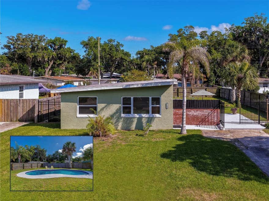 Pool Home in South Daytona! This charming 3-bed, 1.5-bath pool home in South Daytona offers comfortable living with a spacious outdoor retreat designed for enjoying the Florida lifestyle. No history of flooding and a new roof in 2022. Inside, the bright and open living and dining areas create a functional layout with abundant natural light and seamless flow into the kitchen. The kitchen features warm wood cabinetry, generous counter space, ample storage, and an eat-in dining area. The primary bedroom provides a relaxing retreat, while the additional bedrooms offer flexibility for guests, family, or a home office setup. A dedicated indoor laundry area with stacked washer/dryer adds convenience to daily living. Neutral finishes and tile flooring throughout provide a clean and welcoming feel. Step outside to your private backyard oasis featuring a sparkling in-ground pool, expansive patio space, and plenty of green lawn area for entertaining, grilling, gardening, or relaxing in the sunshine year-round. A detached storage shed provides additional room for tools and outdoor equipment. Short term rental / STR allowable and with no HOA, there is added flexibility and fewer restrictions, allowing you to enjoy your property your way. Conveniently located near shopping, dining, local attractions, and nearby waterways. All information recorded in the MLS is intended to be accurate but cannot be guaranteed.