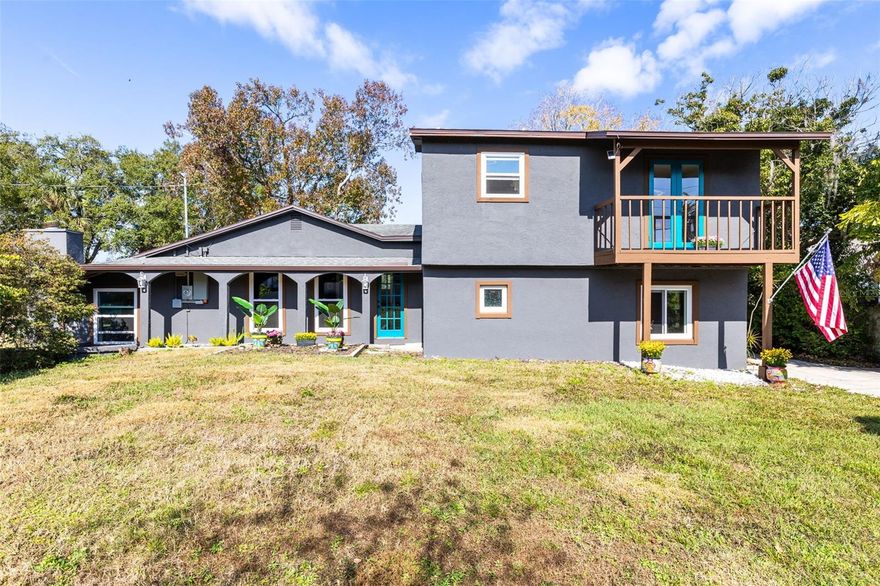 Tucked away in the heart of Sanford on just under 3/4 acres, this one-of-a-kind 3 bedroom 2 1/2 bath charmer offers the perfect blend of space, character, and location—NO HOA and endless possibilities! This gem is located on quiet dead end street just steps away from the Seminole Walking / Biking Trail extension and a short stroll to the popular Sanford Riverfront with shops, restaurants and more! This eclectic custom home features impact windows, two wood-burning fireplaces, a 2018 roof, new gutters, tankless water heater, upgraded electrical, and a 2000-gallon septic with new drainfield. Inside, enjoy beautiful travertine floors, a unique three-way split floor plan, two living areas, an enclosed sun porch/bonus room, indoor laundry, and an upstairs bedroom with updated bath and balcony.

 

Once inside this one of a kind home, you will be captivated by the many upgrades and unique features such as an enviable custom built bar, decorative built in under stair storage, unique ceiling treatments, stylish neutral paint colors, travertine flooring, abundant new insulated/ impact resistant windows and french doors. You will love the trendy kitchen with glass cabinets doors, granite countertops and updated appliances, dramatic vaulted ceiling with 2 story fireplace and upstairs balconies, gorgeous updated bathrooms, huge custom laundry room with oodles of storage and so much more!



Outdoors is a dream: a large back deck with an outdoor shower, fire pit, new shed, mango, banana, and citrus trees, plus room for chickens, pets, RVs, toys, and work vehicles. There is ample space to build the garage of your dreams or perhaps a guest house or an income-producing apartment (see survey). This tranquil, off-the-beaten-path location is minutes from hospitals, shopping, I-4, and highly rated Seminole County schools. Fun, functional, and truly unique—don’t miss it. This is a “must see property”