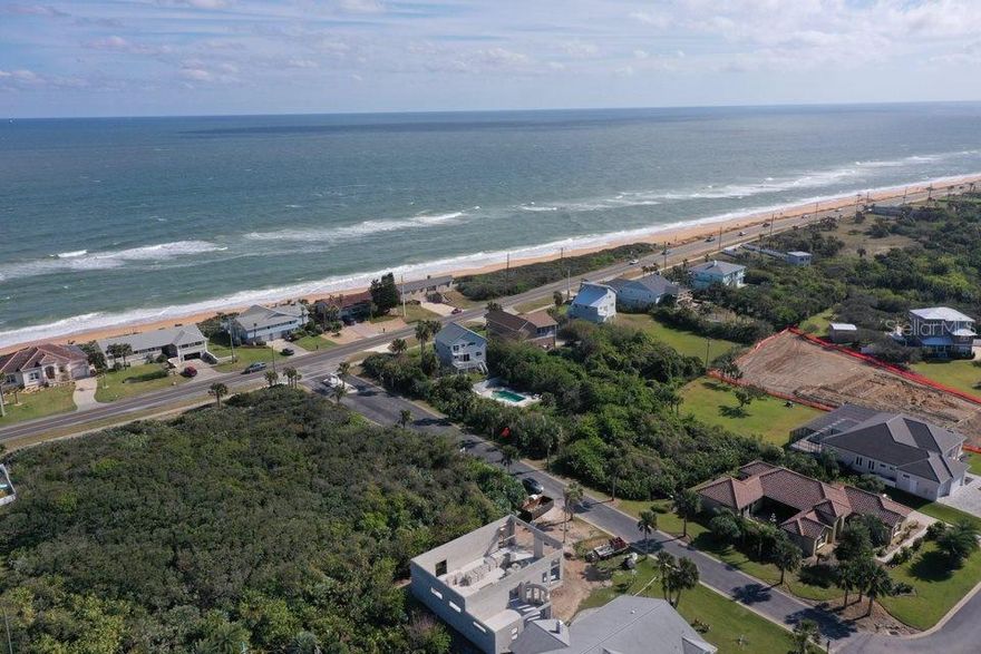 OCEANVIEW HOMESITE – OVERSIZED CORNER! Build your dream home on one of the few remaining oversized lots in Flagler Beach offering unparalleled coastal living with stunning panoramic views of the beach and the Atlantic Ocean.  Over half an acre and approximately 116’ X 200’.  This lot is in an X flood zone – no flood insurance required and zoned Low Density Residential.  Enjoy our pet friendly beach whether walking the beach, riding a bike, or cruising in your golf cart, you will enjoy our Old Florida beachside lifestyle with access to a lively activities that include local restaurants, bars, shopping, parks, museums, fishing, boating, surfing, and golfing.