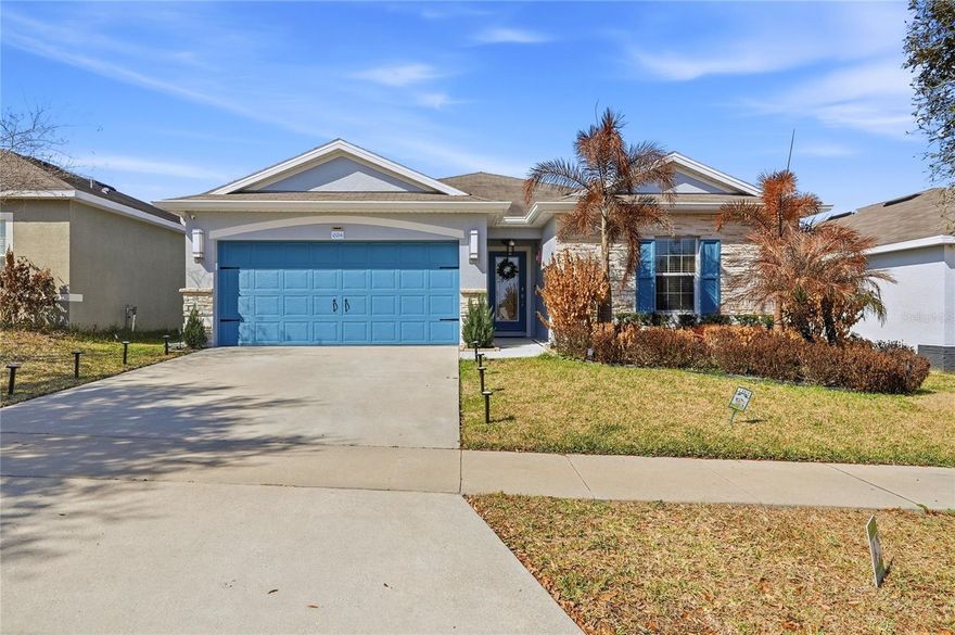 Welcome to this absolutely amazing 3 bedroom, 2 bathroom home that shows like a model home. Built in 2017 by Ryan Homes, it offers a spacious and open floor plan with countless upgrades that make it extremely attractive. The interior has beautiful luxury vinyl plank flooring that flows throughout the entire house - NO CARPET. The bright, open floor plan is enhanced by upgraded lighting and modern ceiling fans, adding a touch of sophistication and comfort. The large kitchen features an island kitchen, stainless-steel appliances and a spacious pantry.. This home is perfect for entertaining guests and undoubtably this floor plan is sure to impress visitors. The owners suite is a luxury retreat, offering a spacious walk-in closet and a luxurious bathroom with a walk-in shower, dual sinks, and a separate water closet for added privacy. The secondary bedrooms are generously sized and share second bathroom with upgraded fixtures. The covered, oversized screened lanai provides ample space for outdoor living and entertaining. The beautifully landscaped lawn and fenced yard add great curb appeal and add to the beauty of this property. This exceptional home is move-in ready and offers comfort, style, and modern features in one package. Don't miss this opportunity!