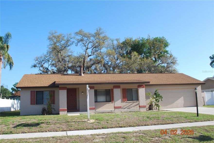 3 bedroom 2 bath split bedroom plan. Open concept floor plan.  Eat in area off the kitchen, breakfast bar.  Laundry hook-up in the garage.  Oversized garage, Open patio. Large lot, no HOA.  Original bathrooms and kitchen.  A/C 2017, Roof 2021, septic system 2021, Fresh paint inside.  Outside painted within the last couple of years.  Spa heater, water softner not connected and inn as is condition