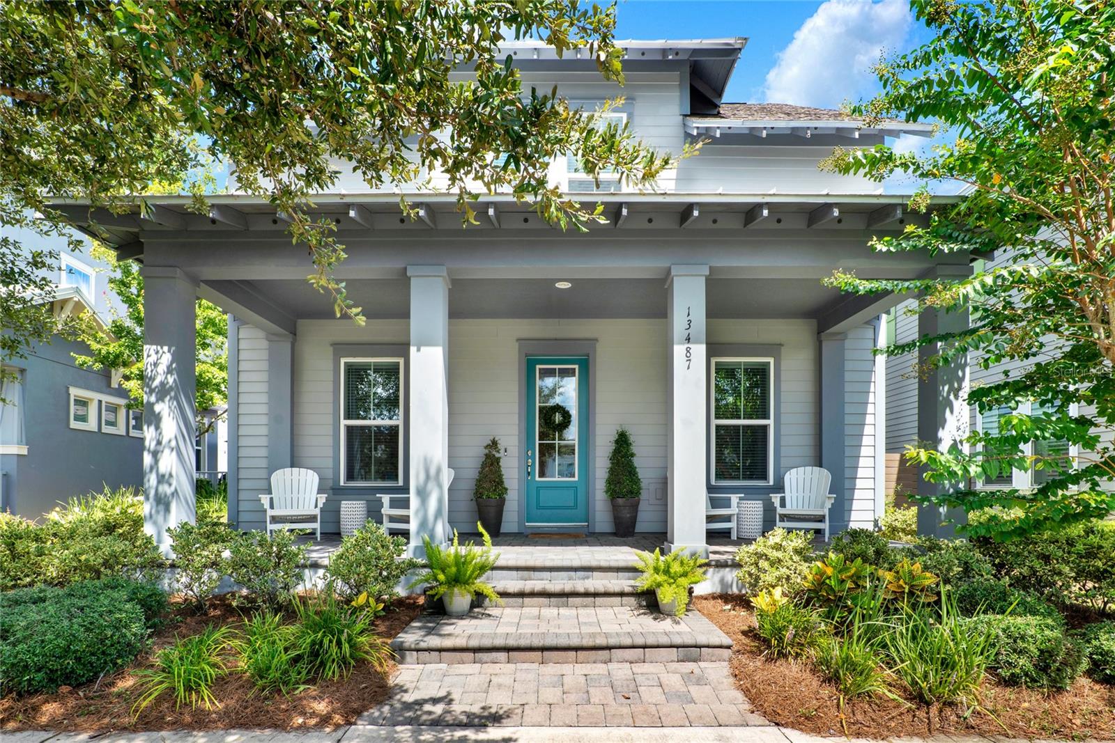Stunning Home in Sought-After Laureate Park, Lake Nona. Welcome to this beautifully designed 3-bedroom, 2.5-bath home with a dedicated office, ideally situated in the heart of Laureate Park. This thoughtfully crafted floor plan offers the perfect blend of comfort, style, and functionality. The primary suite is conveniently located on the first floor, featuring a spa-like bathroom with dual vanities, a free-standing soaking tub, a separate walk-in shower, a private water closet, and an enormous walk-in closet. Upstairs, you’ll find a spacious loft and two additional bedrooms, each with its own walk-in closet, providing plenty of space for family or guests. Enjoy an abundance of natural light throughout the home thanks to plenty of windows and an open-concept layout that seamlessly connects the gourmet kitchen, casual dining area, and living space. The kitchen is a chef’s dream, featuring stainless steel appliances, walk-in pantry, designer backsplash, a huge center island, and ample cabinetry. The formal living room can easily be used as a flex space, while the extended covered lanai offers the perfect spot for outdoor dining or relaxing. A large covered front porch overlooks the beautiful boulevard green space, adding even more charm and curb appeal. 2 Car garage conveniently connects to the lanai. The home has incredible storage with 2 attic closets in bedrooms and under the stairs. HOA included reclaimed water for irrigation and high-speed internet. Laureate Park amenities include fitness center, resort-style aquatic center with adult and children pools, volleyball, basketball courts, playgrounds, parks and over 40 miles of walking, biking and jogging trails. Close to Boxi Park, US Tennis Association, Lake Nona Town Center, shopping and restaurants. Conveniently located to 417, downtown Orlando, Orlando International, Medical City and so much more. A rated schools!!! Hurry and this this gem today.