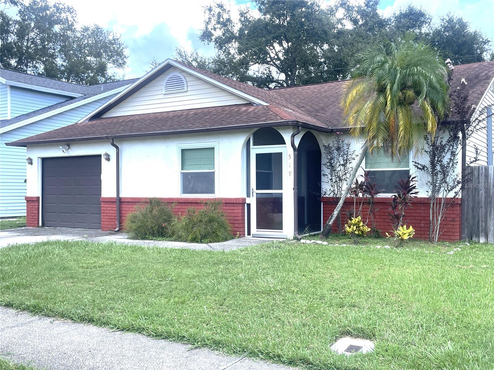 Fantastic Pool Home with soaring ceilings and beautiful kitchen. Enjoy year round outdoor Florida living in your private screened pool and fenced backyard. Ideal for entertaining or just soaking up the Florida sun. Larger master bedroom with double closets plus a 1 car garage. Closets have custom shelving and organizers that will stay. Newer AC 2024, impact hurricane rated sliding glass door and windows, all appliances stay including washer/dryer (2025), electric shades, tankless water heater (2022) and more. Not flood zone. Call now and schedule your showing - this one won't last!