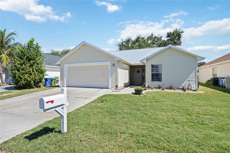 Your search ends here! This move-in-ready block home has been meticulously updated with a NEW METAL ROOF (2024), AC (2023), and WATER HEATER (2023) for peace of mind. Featuring tile flooring throughout the entire home, you’ll love the low-maintenance style and clean, modern feel. The spacious backyard offers plenty of room for get-togethers, entertaining, or simply relaxing in your own private outdoor space. Ideally located less than 10 miles from the beach and just minutes from major shopping and dining, this home combines comfort and convenience. The low-cost HOA includes lawn care, internet, and cable, so you can spend more time enjoying the Florida lifestyle. Take advantage of the community pool, or stay active with tennis and pickleball courts just steps from your door.