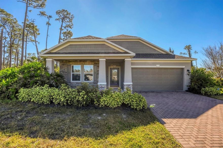 ENJOY this gorgeous 3/2 + DEN home with a 2-car finished garage, A/C & Heated. This split floor plan features 3 large bedrooms, 2 full bathrooms and a large private office/den. This is one of Maronda Homes most popular models the Hampton D3. Spacious open floor plan with eat in kitchen and center island, large great room, upgraded appliances, carpet and pad upgrade, blinds, lanai, hurricane shutters, and a well in place for irrigation sprinkler system. The stunning kitchen is perfect for entertaining as the island overlooks the living room. The kitchen offers a large pantry, granite countertops, stainless steel appliances, and a large deep sink. The primary suite is private and offers a large walk-in closet. Master BTH includes separate vanities, fully tiled walk-in shower, bathtub and a private toilet. Every room of the home is filled with natural light. This home offers a combination of comfort, style and functionality. Move right in this immaculate home, never owner occupied.