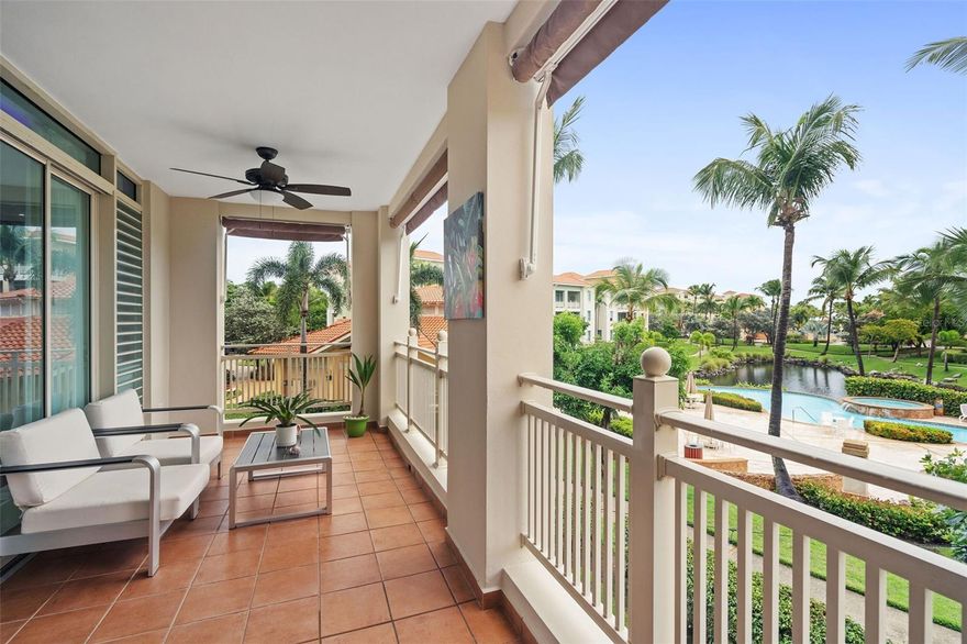 Located in the exclusive Palmas Del Mar community, this fully remodeled second-floor apartment offers 2 bedrooms, 2 bathrooms, and 1,612 sq. ft. of elegant living space. Enjoy new floors, a modern kitchen, renovated bathrooms, inverter AC units, and a private balcony with serene pool and lake views. The home comes fully furnished and equipped with a storage room, full backup generator, and two assigned parking spaces. Residents benefit from a gated entry, pool, gazebo, and walking paths, while also enjoying access to Palmas Del Mar’s world-class amenities including beaches, marinas, golf courses, tennis and beach clubs, shops, restaurants, and more. Short-term rentals are permitted seasonally, making this both a perfect home and an excellent investment. Move-in ready—just bring your clothes and embrace the Palmas lifestyle.