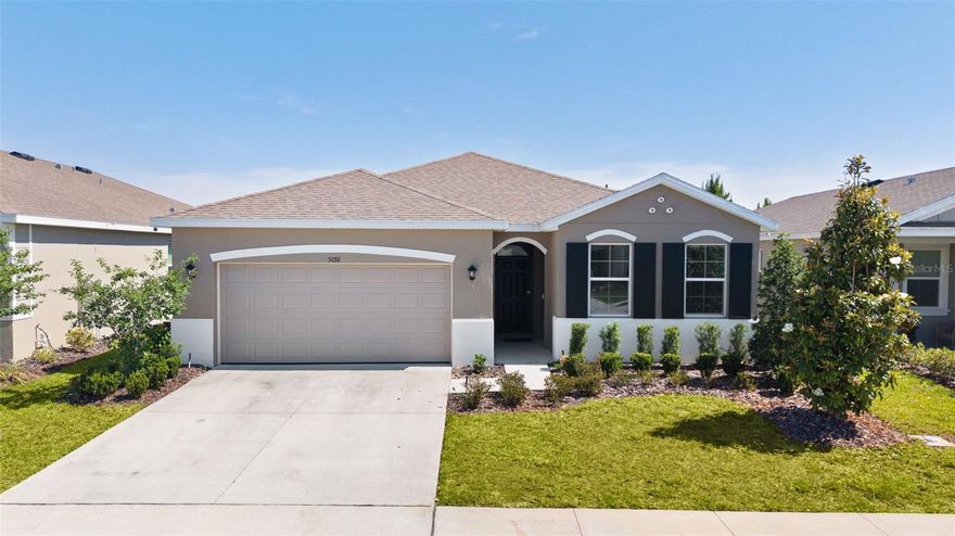Welcome to this beautifully maintained 4-bedroom, 2-bathroom home in the desirable Beaumont community in Wildwood. This all-concrete block, single-story home offers a spacious open-concept layout designed for comfortable, modern living.
Step inside to find tile flooring throughout the main living areas, a bright and open great room, and a stylish kitchen that truly serves as the heart of the home. The kitchen features granite countertops, stainless steel appliances, a large center island, and ample cabinet space—perfect for entertaining or everyday living.
The thoughtfully designed split-bedroom floor plan provides privacy, with the primary suite located at the back of the home. This spacious retreat includes a walk-in closet and an en-suite bathroom with dual vanities and an oversized walk-in shower. Three additional bedrooms offer flexibility for family, guests, or a home office.
Ceiling fans with remote controls are installed throughout the home, including all bedrooms and the main living space. Additional upgrades include insulated garage doors, a split A/C unit in the garage, and an ADT security system for added comfort and peace of mind.
Step outside to enjoy the open lanai and backyard space, perfect for relaxing, grilling, or enjoying Florida’s beautiful weather—ideal for morning coffee or unwinding in the evening.
Residents of Beaumont enjoy resort-style amenities, including a pool, fitness center, pickleball courts, bocce ball, walking trails, and convenient golf cart access to The Villages. The location offers easy access to everyday essentials and popular retailers such as Publix, Target, Lowe’s, and Home Depot, as well as nearby dining and entertainment at Brownwood Paddock Square and downtown Wildwood.
This move-in-ready home offers the perfect blend of style, space, and community living—schedule your showing today