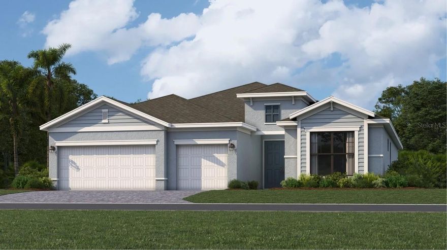 Under Construction. This spacious single-story home features an airy den off the foyer, followed by an open living space with access to a lanai for outdoor entertaining. In addition to the luxe owner’s suite, there is a secondary suite and a spare bedroom. A three-car garage offers extra storage or versatile needs. For those who call Rye Ranch® home, this community puts you close to countless shopping, dining and entertainment options. Embark on adventures like never before at amazing parks and recreational sites just nearby. Right across the street are highly rated schools, perfect for growing families. Prices, dimensions and features may vary and are subject to change. Photos are for illustrative purposes only. Estimated delivery date is June/July 2026.