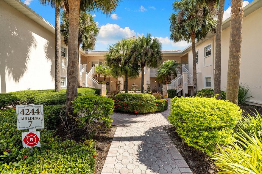 Welcome to this immaculate, turnkey, rarely available first-floor corner unit in the highly sought-after, gated community of Plaza de Flores at Palmer Ranch. This 2-bedroom, 2-bathroom residence features a highly desirable split floor plan that offers the ultimate in privacy and maintenance-free Florida living. The spacious primary suite is a private retreat boasting an en-suite bathroom and two expansive walk-in closets. On the opposite side of the condo, the comfortable second bedroom features ample closet space with easy access to the adjacent second full bathroom, perfect for guests.

Inside, you will find modern updates completed in 2025, including a brand-new HVAC system and beautifully updated countertops in both the kitchen and bathrooms. The community also features extensive recent exterior upgrades, including a brand-new roof, new carports, and newly installed pavers. Enjoy your morning coffee or evening breeze on the private, oversized screened-in lanai.

Plaza de Flores boasts resort-style amenities including a community pool, clubhouse, fitness center, and tennis courts. The monthly condo fee provides excellent value, covering cable, water, sewer, and trash removal. Ideally situated just minutes from the world-renowned Siesta Key Beach, downtown Sarasota, The Legacy Trail, Oscar Scherer State Park, I-75, local marinas, and Gulf Gate. Everyday conveniences like Publix, Target, and Costco are right around the corner. Perfect as a primary residence, winter getaway, or investment property!