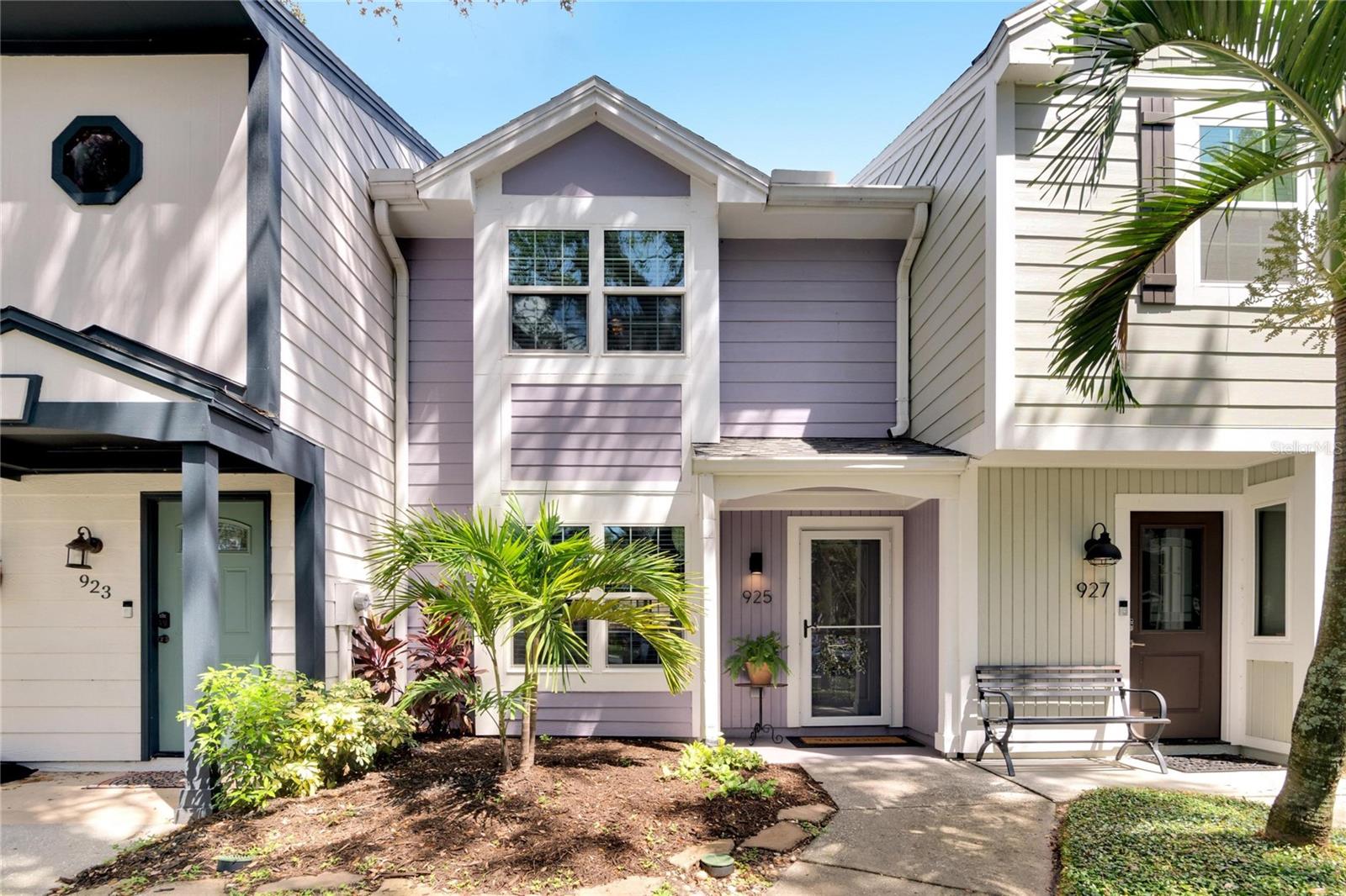 Charming Coastal Townhome – Updated, Move-In Ready & Minutes to the Beach! Affordable living meets pet-friendly charm—something you won’t find just anywhere! Refreshed with a new roof in 2022, impact windows in 2022, and many stylish updates, this 2BR/1.5BA townhome is ready for you to call it home. Live the ultimate Florida lifestyle—bike to the Dunedin Causeway or Honeymoon Island, or head just minutes down the road to downtown Dunedin or Palm Harbor. From breweries and beaches to shopping, dining, and more, everything you want is right around the corner. Inside, you’ll love the neutral palette with popcorn ceilings removed, modern lighting, and open flow. The kitchen shines with stainless steel appliances, granite counters, and a farmhouse sink. A convenient half bath, laundry closet (washer/dryer included), and private screened patio round out the first floor. Built in desk under the stairs could also be used for storage if desired. Upstairs, both bedrooms are filled with natural light and connect to a Jack-and-Jill bathroom with a granite countertop and new tilework. Outside, a newly fenced, low-maintenance backyard with pavers is perfect for your dog or a small garden. Located in Franklin Square, you’ll enjoy a well-kept Key West–style community with a renovated pool, lush green spaces, and great location. Low HOA fees of just $350/month cover cable, internet, water, sewer, trash, and lawn care. Also includes a new water heater in 2025, and an HVAC system equipped with a UV light for improved air quality and peace of mind. One parking space included along with plenty of guest parking available. All of this, along with top-rated schools, world-class beaches, and the peace of mind of no flood zone, makes this home an incredible opportunity!