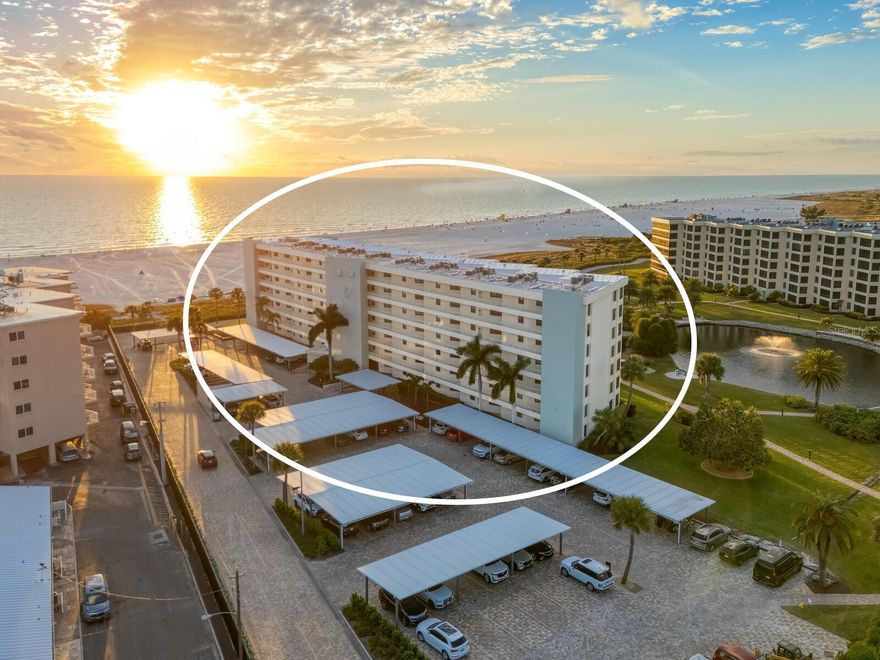 Located in the highly sought-after Gulf & Bay Club on Siesta Key, this condominium offers the ideal blend of resort-style living and coastal elegance, just steps from the world-renowned quartz sands of Siesta Key Beach. This fifth-floor end unit features two generously sized bedrooms and two full bathrooms, the layout includes a private en-suite bath off the primary bedroom, providing added privacy and convenience for owners. The expansive living and dining area creates an inviting space for relaxing or entertaining, while large sliding glass doors open to an enclosed lanai showcasing breathtaking beach and sunset views. This seamless indoor-outdoor connection allows you to enjoy the sights and sounds of the shoreline year-round. The kitchen offers the perfect blank canvas for new owners to customize finishes, design, and functionality to suit their personal style. This condo presents an exceptional opportunity to create a personalized beachfront escape in a truly spectacular setting. Set within one of the island’s most prestigious gated communities, residents enjoy an unmatched lifestyle surrounded by lush tropical grounds and exceptional amenities. Gulf & Bay Club features three swimming pools, including a beachfront pool with sweeping Gulf views, a well-appointed clubhouse, and a welcoming social atmosphere. The main clubhouse offers a library, bar, pool table, and multiple TVs, while the state-of-the-art fitness center includes strength training equipment, cardio machines, and space for yoga and stretching. Outdoor recreation is abundant with eight tennis courts, including a Har-Tru court, as well as basketball, racquetball, pickleball, and shuffleboard courts. Additional highlights include scenic walking paths, a BBQ and picnic area, and a charming picnic island, perfect for gathering with friends and family. Whether as a full-time residence, seasonal retreat, or investment opportunity, this Gulf & Bay Club condo delivers the ultimate Siesta Key lifestyle, combining premier amenities, an unbeatable beachfront setting, and the relaxed sophistication of island living.