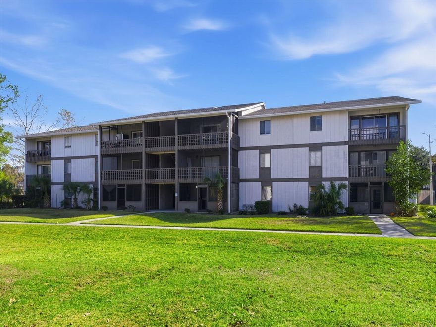 This super cute one bedroom one bath condo is move-in ready! Great ground floor unit with a screened in porch for enjoying coffee in the mornings. The bedroom is spacious and has large double closets. Extra storage in the hallway as well! Great sized, updated bathroom with tub shower combo and large linen closet. Renovated kitchen with plenty of cabinet and counter space. Stainless steel appliances. LVP wood grain flooring throughout the entire unit. In unit washer and dryer convey just for you! Perfect location, walking distance to the Oaks Mall and restaurants and just a couple hundred feet from the massive pool! Close to North Florida Regional Hospital, UF, Santa Fe College and on 3 different bus routes. Community features a pool, gym, dog walking areas, and clubhouse. This would be a great investment or perfect for a savvy student. Come see it today!