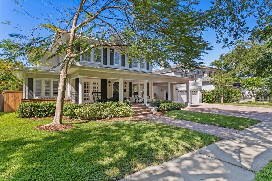 Masterfully restored, this 1925 historic gem rests on an expansive 14,300 SF lot along a tree-lined street in the heart of Parkland Estates. Offering 4 bedrooms, 2.5 bathrooms, and a dedicated office space in the main house — plus a detached 2-car garage with a full apartment above — this property seamlessly blends timeless charm with luxurious modern updates. A classic front porch welcomes you into a home filled with character, including hardwood floors and a grand staircase. The bright, open floor plan features a formal sitting area, sunlit office/flex space, and dining room. The spacious living room flows effortlessly into the fully updated kitchen, which overlooks the show stopping backyard. Designed for both function and beauty, the kitchen boasts a 6-burner gas stove, Sub-Zero refrigerator, wine fridge, farmhouse sink, quartz countertops, and a walk-in pantry. Step out onto the screened-in back porch — ideal for relaxing, dining al fresco, or winding down after a day in the pool. The massive backyard is a private oasis with a saltwater pool, plenty of green space, and endless potential for entertaining. Upstairs, the generously sized primary suite features a beautifully updated en suite bathroom and French doors leading out to the spacious 2nd floor balcony overlooking the lush backyard. Three additional upstairs bedrooms share a thoughtfully renovated full bath with a tub/shower combo. The detached, oversized garage includes a full upstairs apartment with a separate entrance, offering a spacious studio layout with a full kitchen (including a cooktop stove, microwave, refrigerator & sink), full bathroom, and large living space — perfect for guests or in-laws. This one-of-a-kind property offers the rare combination of historic elegance, modern luxury, and unbeatable location.