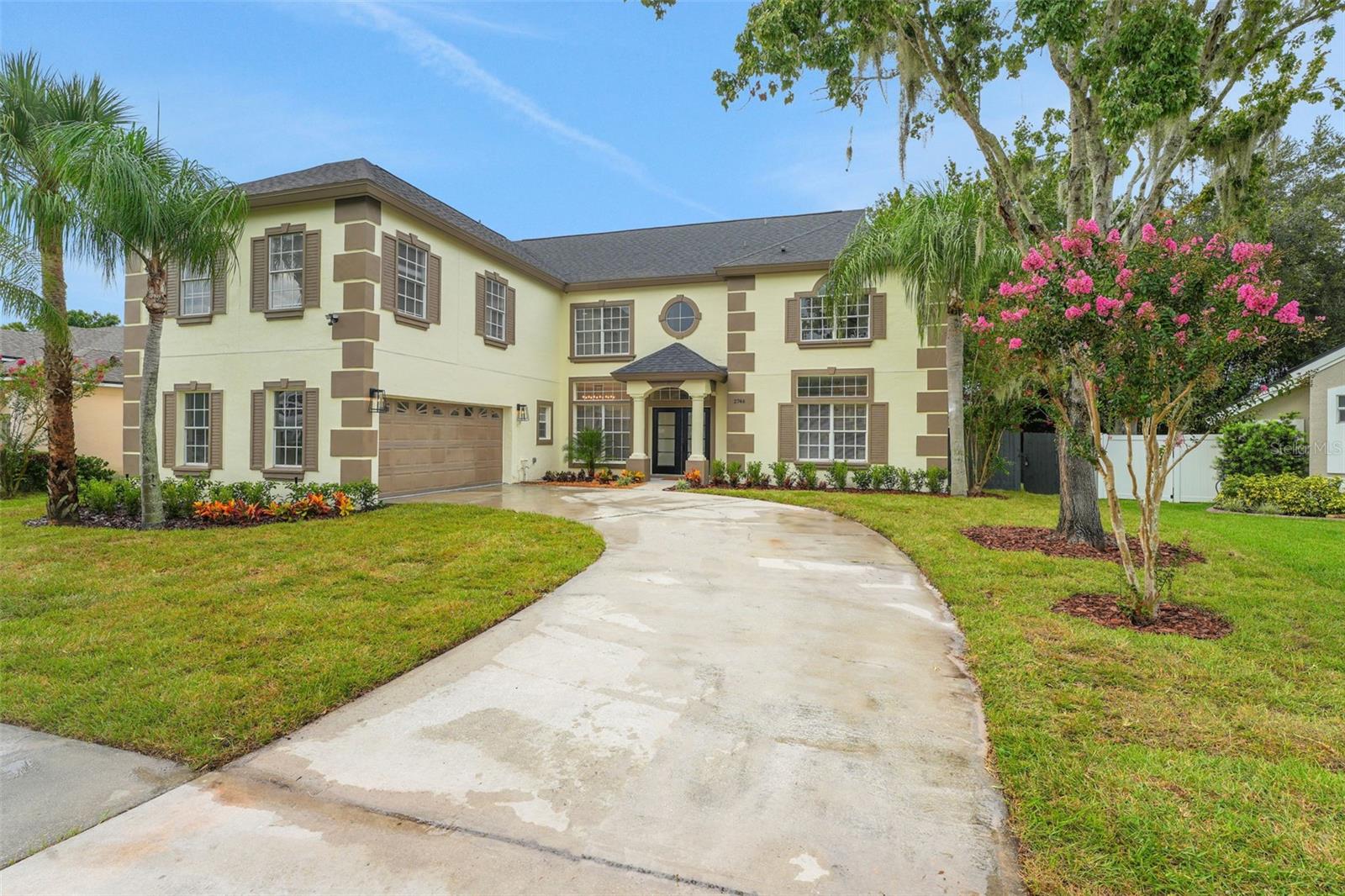 You CAN have it all with this reinvented and reimagined HIGHLY upgraded turn-key 5 BEDROOM, PLUS OFFICE & GAME ROOM, WITH SPARKLING POOL home in sought-after Little Creek. NEW ROOF, PLUMBING, AC, & WATER HEATER 2025!! Arrive at this courtyard configuration home and immediately be wowed before walking through the brand new double glass doors. Upon entry, all will appreciate the abundance of natural light and soaring ceilings coupled with large-format porcelain tile throughout on the main level, showcasing this home's designer finishes. The kitchen has been reworked with a dramatic granite island and brand new appliances, sure to please the most discerning. The family room and eat-in space in the kitchen lead directly to your covered and newly screened-in tile patio, all with tranquil views of a fenced-in yard and freshly refinished pool and spa(pump and filter replaced 2025). Rounding out the main level, one will find a guest suite, pool bath, a home office, as well as the formal dining room and living room. Privately situated on the second level, the primate suite is truly a destination unto itself with its very own sitting area, dual walk-in closets with custom shelving/systems, and an incredible en-suite spa-quality bath with soaking tub, glass shower, and dual vanities. An additional full bath and 4 bedrooms are found on the second level, along with an absolutely MASSIVE game room/bonus room and cozy loft. All this and more with an unbeatable proximity to nearby universities and world-class attractions, shopping, dining, and business districts. This property may be under audio/visual surveillance.