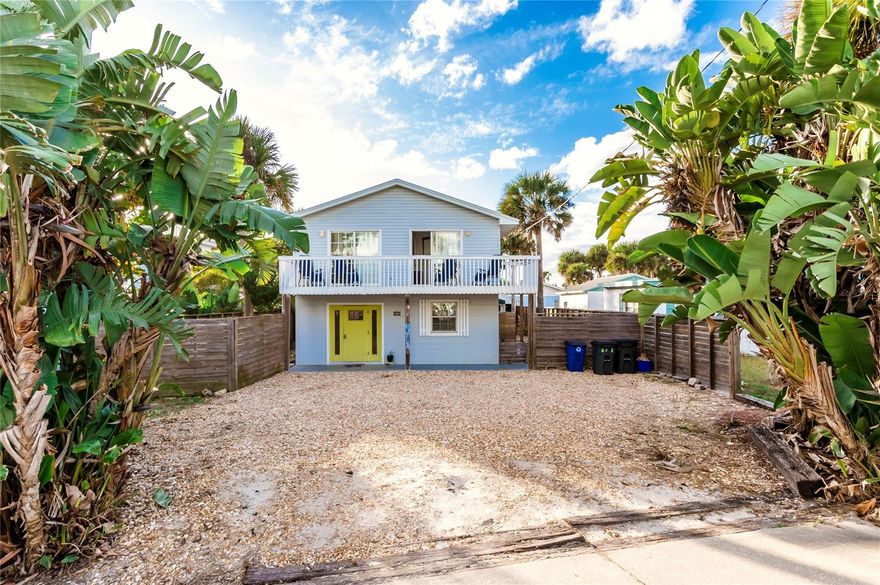 Completely remodeled 3 bedroom, 2 full bathroom ocean view home across from the beach and blocks to Flagler Avenue where you will find many shops, restaurants, & bars. Amazing income producing property. This home is a super host on Air B&B. Short term rental zoning. for maximum return. All bedrooms are upstairs making downstairs a great area for entertaining! Beautiful dark bamboo flooring. 2016 Roof. All stainless steel appliances. Wood burning fireplace. Motion sensor lights. Ample parking. Convenient outdoor shower. Hammocks outback for maximum relaxation while listening to the ocean waves! ;Water: City