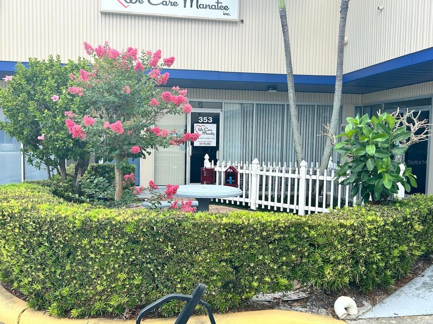 Location! Location! Location! One block from Manatee Avenue and just down the street from the courthouse, you will find this professional business office condo, within this beautifully maintained, maintenance-free office complex. Occupied by a medically related tenant, this office space could has a wide range of uses. Office condo has been updated with soft colors and new flooring, it includes a large reception area, three offices, one bath and a small kitchenette. Do not miss your chance to own this well-maintained space in a thriving location. Ideal for legal, mortgage, insurance and therapy. Do not pay rent. There is plenty of parking, and close to many professional businesses, retail shops and restaurants.