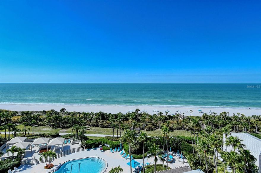 Rarely available, this 8th floor, 3 bedroom, 3 bath condo with perfect east/west views offers total privacy. Relax, unwind, and enjoy the magnificent views of the pristine sandy beach and the blue waters of the Gulf of Mexico from this unit in Sanctuary III. Turn around to the east and watch the boats on Sarasota Bay, and enjoy the lush fairways of the Longboat Key Golf Club. This well-designed unit is very private and does not face any adjacent buildings. The kitchen has been opened to the living areas to take advantage of the views in both directions and to entertain effortlessly. Your large private terraces are the perfect setting for enjoying a morning coffee while viewing beautiful shimmering sunrises over Sarasota Bay, and then enjoying a cocktail with the sunset every evening over the sparkling Gulf of Mexico. The Gulfside master suite opens to outstanding panoramic Gulf and beach views. Beautiful wood floors flow seamlessly throughout the open floor plan, offering a casual, elegant feel to this home. Perfectly set behind the private gates of the Longboat Key Club, you are surrounded by all the Sanctuary has to offer, including a 25-meter resort style pool with lap lanes, spa, and splash pool located on a massive outdoor lanai with gazebos and abundant seating, 2 lighted Har-Tru tennis courts, fitness center, saunas, recreation room, on-site management with 24-hour security, walking trails and over 1,200 feet of pristine beach. Your move-in ready home is waiting for you to start enjoying the paradise we call Longboat Key.