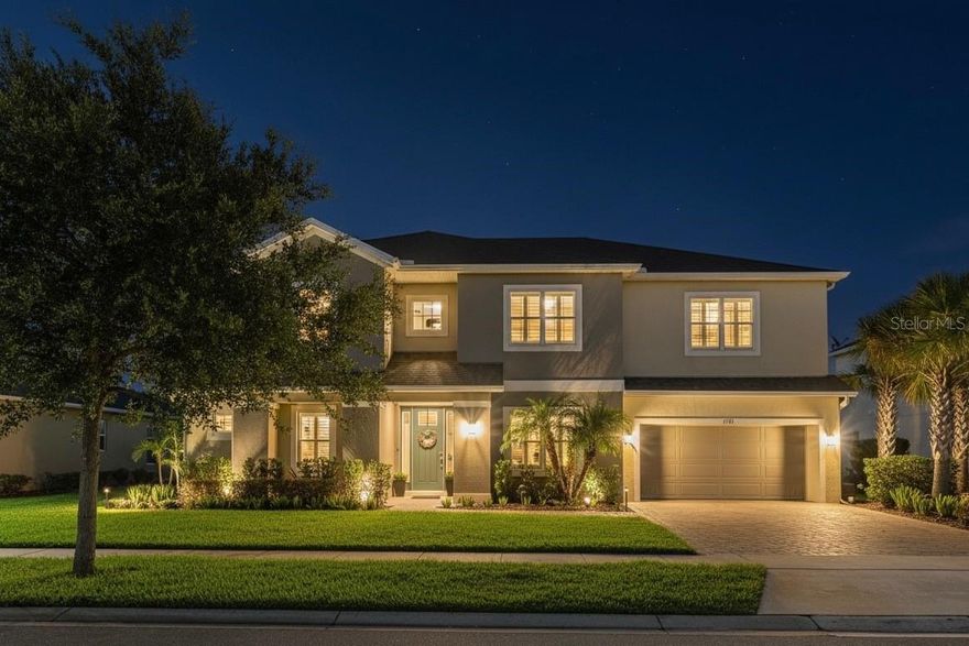 Welcome to 1113 Fieldstone Circle, a rare opportunity in the GATED COMMUNITY of Retreat at Lake Charm. Built in 2019, this 6-BEDROOM, 3.5-BATHROOM executive home offers over 4,200 SQUARE FEET of versatile living space that combines luxury finishes, functional design, and room to grow.Positioned on an OVERSIZED LOT with uninterrupted POND VIEWS, this WEST-FACING PROPERTY features a 3-CAR TANDEM GARAGE, EXTENDED PAVER PATIO, and a FULLY FENCED BACKYARD—already PRE-WIRED FOR AN OUTDOOR KITCHEN AND POOL. A CUSTOM PERGOLA and PROGRAMMABLE PERMANENT LIGHTING elevate the outdoor experience for year-round curb appeal and holiday-ready ambiance.Inside, the thoughtful layout includes a FIRST-FLOOR PRIMARY SUITE and a DEDICATED HOME OFFICE, perfect for flexibility in today’s lifestyle. The centerpiece of the home is the GOURMET DOUBLE-ISLAND KITCHEN, featuring QUARTZ COUNTERTOPS, STAINLESS STEEL APPLIANCES (including a NEW REFRIGERATOR AND DISHWASHER), WALK-IN PANTRY, and direct flow into the family and dining areas. The TWO-STORY FAMILY ROOM boasts dramatic CUSTOM MILLWORK, creating a stunning architectural focal point. Just off the kitchen is a SPACIOUS INDOOR LAUNDRY ROOM with room to organize and store. Upstairs, you'll find FIVE LARGE BEDROOMS, FOUR WALK-IN CLOSETS, a VERSATILE LOFT, and a PRE-WIRED MEDIA ROOM, ideal for a home theater, playroom, or second living space. A JACK-AND-JILL BATHROOM with separate vanities connects two of the upstairs bedrooms for added convenience.Other premium features include PLANTATION SHUTTERS, IMPACT-RATED TINTED WINDOWS, energy-efficient systems, smart thermostat, and elegant lighting upgrades throughout. The OVERSIZED TANDEM GARAGE allows for vehicles, storage, hobbies, or even a home gym setup. Located in one of the most desirable areas in Central Florida, OVIEDO offers a unique blend of small-town charm and modern convenience. Residents enjoy access to beautiful parks, nature trails, local farmers markets, and a vibrant dining and retail scene—including the popular Oviedo on the Parktown center. The property is conveniently situated near major commuting routes and just a short drive from the University of Central Florida (UCF), Seminole State College, Valencia College, and several highly regarded private school options.Retreat at Lake Charm includes LOW HOA DUES AND NO CDD, and is surrounded by newer, well-maintained homes in a gated setting that provides peace of mind and long-term value. POOL RENDERINGS AND COST ESTIMATES ARE AVAILABLE—making it easy to bring your dream backyard to life.This is a move-in-ready home that delivers on space, quality, and location. Don’t miss the chance to tour one of Oviedo’s premier properties—schedule your private showing today.
