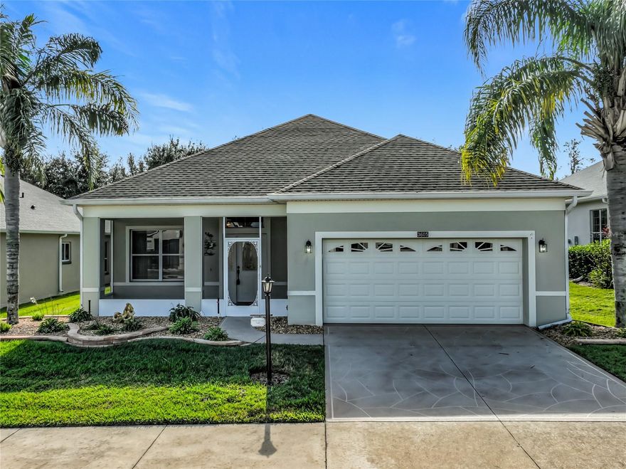 Stunning Grand Cypress in Glendale Village – a beautifully maintained lawn-care community in Plantation at Leesburg! This immaculate home features a decorative painted driveway, modern landscape curbing, a newly added BBQ patio off the lanai, and a charming screened front porch. Step inside to an inviting open floor plan where a convenient coat closet sits just to the right of the entry. The home boasts luxury vinyl flooring throughout the main living areas and ceramic tile in the kitchen and bathrooms. Major upgrades include a new roof (2023) and new HVAC system (2015) for peace of mind. The indoor laundry room offers a utility sink and multiple storage closets for added convenience.
The spacious kitchen is equipped with 42" cabinets and recently replaced appliances. The primary bedroom provides direct access to the lanai, a generous closet, and a walk-in shower. The office features elegant double doors, while the bright guest bedroom offers plenty of space and natural light.A Premier 55+ Active Lifestyle Community. Enjoy leisurely rounds of golf on two beautifully maintained 18-hole championship courses, or stay active on lighted tennis courts perfect for evening matches. Unwind by one of three sparkling pools and Jacuzzis, or embrace a healthy lifestyle with access to world-class fitness centers, volleyball, and pickleball courts. With over 100 planned activities each week, there’s always something exciting to look forward to—whether it’s social gatherings, fitness classes, or hobby clubs. The community is set against a backdrop of scenic, landscaped boulevards and tranquil lakes, offering the perfect setting for fishing, walking, or simply relaxing in nature.Three expansive clubhouses serve as hubs of activity and connection, while an on-site restaurant offers delicious dining just steps from your door. At The Plantation at Leesburg, everything you need to enjoy a vibrant, fulfilling lifestyle is right at your fingertips.
