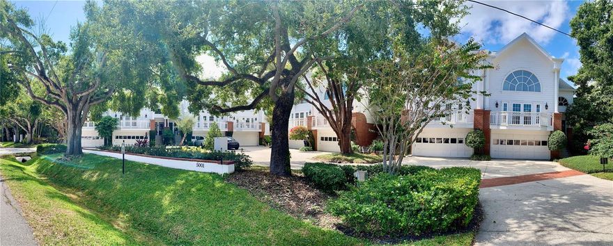 Location Location Location!  Upscale South Tampa Living at Pilgrim's Gate walkable to Bayshore Boulevard!
Experience the best of South Tampa living in this elegant 3-bedroom, 3-bath condominium located in the desirable Pilgrim's Gate community on Pilgrim's Pathway, just steps from the iconic Bayshore Boulevard, Ballast Point Park & Pier, and the Tampa Yacht Club.
This Condo gives you the comfort of a single-family home or Townhome with the convenience of condo living.
Step inside to find hardwood floors throughout, volume ceilings with skylights, and architectural details such a graceful curved staircase, a cozy fireplace, and French doors that fill the home with natural light.  
The spacious main living area opens to a large private entertaining deck that overlooks a beautiful backyard garden Oasis and courtyard, perfect for hosting gatherings, enjoying your morning coffee or spending quiet evenings outdoors. 
The primary suite offers a serene retreat with French Doors leading to a large screened balcony, expansive walk-in closet, and a updated luxurious en-suite bath featuring dual vanities, large soaking tub and a separate shower.  
The Two-car garage even has a rare expansive storage basement. Around the backside of the property there is also a courtyard, lush landscaping, and a serene pond ideal for nature watching.  
Enjoy the convenience of a premier South Tampa location, close to dining, shopping, waterfront parks, and vibrant city life all within walking distance of Tampa's most iconic destinations.  Pilgrim's Gate offers a rare opportunity to live in style and comfort in one of Tampa's most sought-after neighborhoods close to everything you need and want.