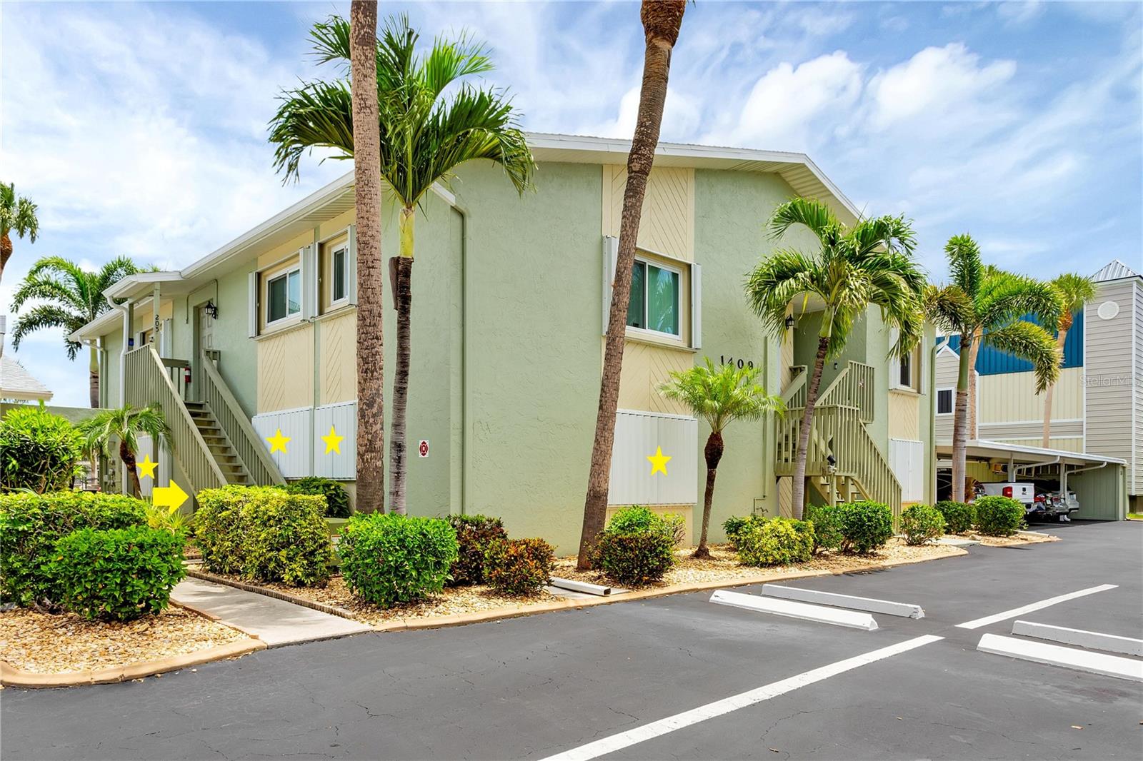 ON THE MARKET FOR THE FIRST TIME IN OVER 25 YEARS!!! *Welcome to PARADISE Living at MARINA 46 – YOUR WATERFRONT OASIS in SE CAPE CORAL!* Discover this BEAUTIFULLY UPDATED FIRST FLOOR GULF-ACCESS condo in the highly desirable MARINA 46 CONDOMINIUM, nestled in the CAPE CORAL'S WATERFRONT PARADISE! PREMIER CORNER UNIT w/ 2 BEDROOMS & 2 BATHROOMS offering the MOST SQUARE FOOTAGE, , an OPEN concept LAYOUT, and plenty of WINDOWS for NATURAL LIGHT! The PERFECT BLEND of COASTAL CHARM and MODERN CONVENIENCE, ideal for year-round living, a seasonal escape, or a high-demand vacation rental! Step inside to a BEAUTIFULLY REMODELED INTERIOR featuring MODERN TILE FLOORING, updated plumbing (RE-PIPED), a REPLACED ELECTRICAL PANEL, NEWER APPLIANCES W/ STAINLESS STEEL REFRIERATOR/FRIDGE, REMODELED BATHROOMS w/ GRANITE COUNTERTOPS, WHITE CABINETS, TILED STAND-UP SHOWER WITH ADA-COMPLIANCE, a NEWER WATER HEATER & A/C, and HURRICANE-IMPACT FEATURES for added SECURITY & COMFORT. The GLASS PORCH NORTH-FACING LANAI offers POOL VIEW and VIEW of the INTERSECTING CANAL - YOUR PERSONAL RETREAT to enjoy TRANQUIL SUNRISES and SUNSETS! Equipped with MANUAL SHUTTERS on front and side windows and impact resistant glass porch YOU ARE READY FOR ANY WEATHER! This unit also includes storage closet in lanai, in-residence washer and dryer closet, an additional locked storage unit near the assigned covered carport, and access to the COMMUNITY POOL AND BOAT SLIP (first come, first serve). From your BACK DOOR, you’re just ONE BRIDGE AWAY from the Caloosahatchee River, offering access to the Gulf of Mexico - A BOATER'S DREAM! Spend your days CRUISING THE WATERWAYS, LOUNGING BY THE POOL, or EXPLORING the VIBRANT DOWNTOWN CAPE CORAL scene. You’re just a short drive to WHITE-SAND BEACHES like SANIBEL (the World's Capital of SHELLING!), CAPTIVA, FORT MYERS BEACH, and the luxurious destinations of NAPLES, Bonita Springs/Estero and MARCO ISLAND. Whether you want to relax, entertain, or explore, this condo checks all the boxes! Don’t miss your chance to own a REMODELED WATERFRONT UNIT with GULF ACCESS right outside your door - A RARE GEM IN SOUTHWEST FLORIDA! SCHEDULE YOUR SHOWING TODAY, DON'T MISS THIS OPPORTUNITY, AND START LIVING THE FLORIDA DREAM!
