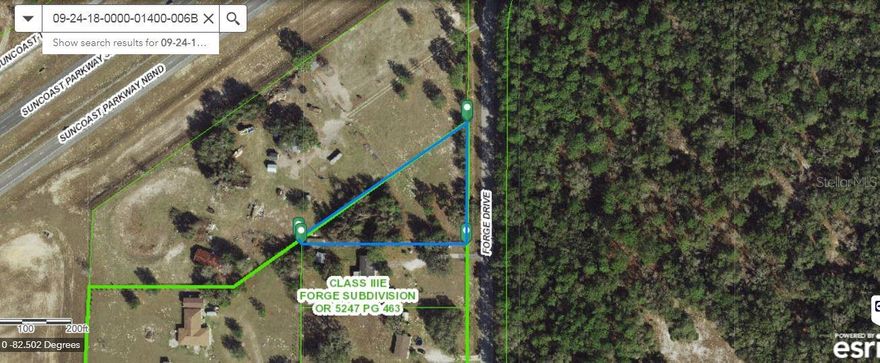 Legal description as county site:  AT NE COR OF SE1/4 OF SEC 9 TH ALG EAST BDY THEREOF S00DEG27'53"W 461.22 FT FOR POB TH S00DEG27'53"W 248.47 FT TH N89DEG50'50"W 340.00 FT TH N00DEG27'53"E 9.71 FT TH N55DEG10'38"E 416.52 FT TO POB AKA PAR B FORGE SUB CLASS IIIR UNREC SUB  OR 5247 PG 463
Note: buyers I emphasize the importance of conducting thorough due diligence to ensure that the property meets your expectations and requirements.