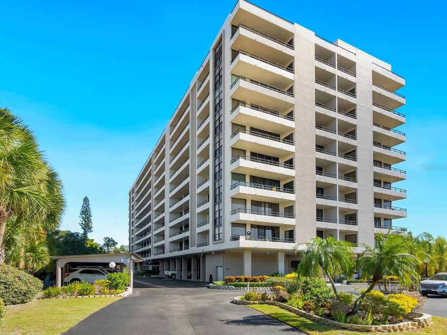 The Anchorage on Siesta Key. Enjoy grand Views from this 9th floor unit! Views of the Gulf and Intracoastal Waterway. Easy access on and off the key, deeded beach access across the street, (Free Boat Dockage to Residents and Quests) 1-week minimum rental with onsite rental office, offering low service fees, and awesome rental potential. This split 2-bedroom, 2 bath condo, with huge balcony is attractively updated and is turnkey furnished for your convenience and enjoyment. The Anchorage boasts low fees and great amenities: Heated Olympic size pool, lighted tennis courts, shuffleboard courts, his and her saunas, fitness room, clubhouse, and park. It is just a short distance to dining, shopping, and groceries. Enjoy the free trolley service to Siesta Key Village. This is a must see.