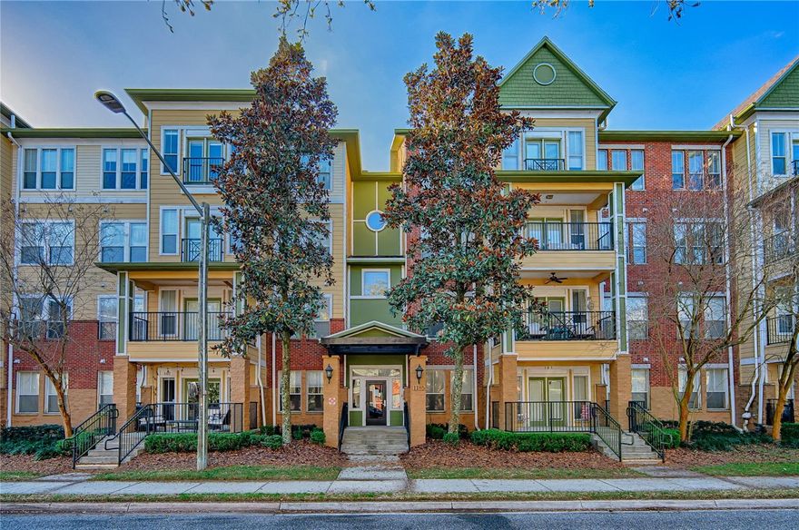 WALK TO THE UNIVERSITY OF FLORIDA, UF HEALTH SHANDS HOSPITAL, AND SORORITY ROW! This light and bright top-floor 2 bed/2 bath corner unit offers a rare combination of privacy, upgrades, and convenience, and comes with TWO ASSIGNED PARKING SPACES! The condo is meticulously maintained and truly move-in ready, featuring tile and wood-look plank flooring throughout – no carpet anywhere! The upgraded kitchen opens to a spacious  south facing living area with a Juliet balcony  overlooking treetops along the trail, filling the space with natural light and peaceful views of trees  instead of the main street. Both bedrooms are generously sized, each with its own bathroom and two large closets. Additional features include a newer AC (2024) and a downstairs storage closet perfect for bikes or extra belongings. This quiet 4th floor unit is conveniently located just steps from the elevator, offering easy access while still maintaining privacy and a peaceful atmosphere.  Parking under the building connects directly to the trail for active mornings or leisurely walks. The building had a new roof installed, new carpeting, and fresh paint throughout last year. The association fee covers internet, water, sewer, trash, elevator maintenance, exterior building insurance, and grounds maintenance. The building features secure entry with keypad or key-fob access. Prime location walking distance to UF Campus, UF Health Shands Hospital, and Sorority Row!