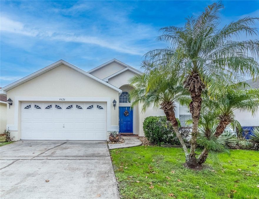 Beautifully maintained and fully furnished, this exceptional home features a south-facing, heated private pool with a screen-enclosed lanai and covered outdoor living area—perfect for year-round enjoyment. Located in the highly sought-after Eagle Pointe community, the property offers no rear neighbors, a tranquil conservation view, and low HOA fees.

Zoned for both short-term and long-term rentals, this versatile Kennedy model is ideal as a primary residence, vacation getaway, or investment property. The home is tiled throughout and offers a well-designed split floor plan that provides flexibility and privacy.

Two dining areas enhance the home’s entertaining appeal, including a formal dining space and a breakfast nook within the spacious kitchen. The primary suite overlooks a peaceful wooded view and features a generous en-suite bathroom with dual vanities, a soaking tub, separate water closet, and a large walk-in closet. A second twin bedroom has a view over the pool area. Two additional bedrooms and a full bathroom are located at the front of the home, offering comfort and privacy for guests or family members. All bedrooms have built in wardrobes. 
 
Major updates include a roof replacement in 2016, a new water heater in 2024, and a well-maintained A/C system serviced annually. Conveniently located near Disney and just two miles from the SunRail station, this home offers easy access to Central Florida attractions and effortless commuting to Downtown Orlando and Winter Park.  Two schools are within walking distance; Mater Palms Academy & Knights Point K8.