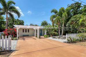 Simply Gorgeous Florida style one story home with beautiful caged swimming pool high and dry above Sarasota Bay. ALSO AVAILABLE FOR SALE $990K NOT AVAILABLE FOR SALE WHEN OCCUPIED. We love this 3 bedroom home turnkey furnished wonderful for an executive or do you have your home for sale? Wonderful WEST OF THE TRAIL home, located in desirable HOLIDAY HARBOR. NO DEED RESTRICTIONS and ONLY 3 MILES to SIESTA KEY! This immaculate 2 BEDROOM PLUS DEN, 2.5 BATH home has much to offer. Upon entering, you are greeted with a view from the foyer that extends across the open-concept living area out to the SPARKLING POOL and the VERY PRIVATE, TROPICAL BACKYARD, ALL NEWLY FENCED. An abundance of natural light, combined with a neutral palette, the home is welcoming in a casual, coastal vibe way. The UPDATED KITCHEN with ample cabinets and a pantry, has a convenient pass through to the SEPARATE DINING ROOM, complete WITH A VIEW TO THE POOL. The spacious owner's suite boasts a huge walk-in closet, an ensuite bathroom, and best of all, FRENCH DOORS TO THE INVITING LANAI. This UNIQUE OUTDOOR LIVING SPACE is ideal for relaxation and entertaining. With the wall mounted TV, you can enjoy the game while BBQing, or lounging in the pool! Beyond the screened in lanai, pavers complete a patio area perfect for your grilling. Back inside, the sun-lit 2nd bedroom adds a coastal cottage feel. The combo half-bath and laundry room extend to more storage space and conveniently, a door out to the pool. A generous sized FLORIDA ROOM overlooking the pool FEATURES NEW IMPACT RESISTANT, ENERGY EFFICIENT WINDOWS AND SLIDERS. The large backyard is landscaped with Florida friendly plantings, including MANGO TREES and Foxtail Palms. A metal roof and hurricane shutters enhance the home's protection. Although this home is safely outside the flood zone, you are only steps away from HIDDEN HARBOR MARINA and the intracoastal waterway to the Gulf of Mexico. It's a boater's dream without the waterfront cost! Keep your boat on your property, or at the marina, or join the Freedom Boat Club and walk to your awaiting boat down the street! Amidst multi-million dollar homes, this family and dog friendly neighborhood, with an OPTIONAL HOA ($10/annual), is definitely a hidden gem in an ideal location. Trellis carport, outdoor storage area, luscious tropical indigenous plants well manicured but yet naturally FLORIDA.