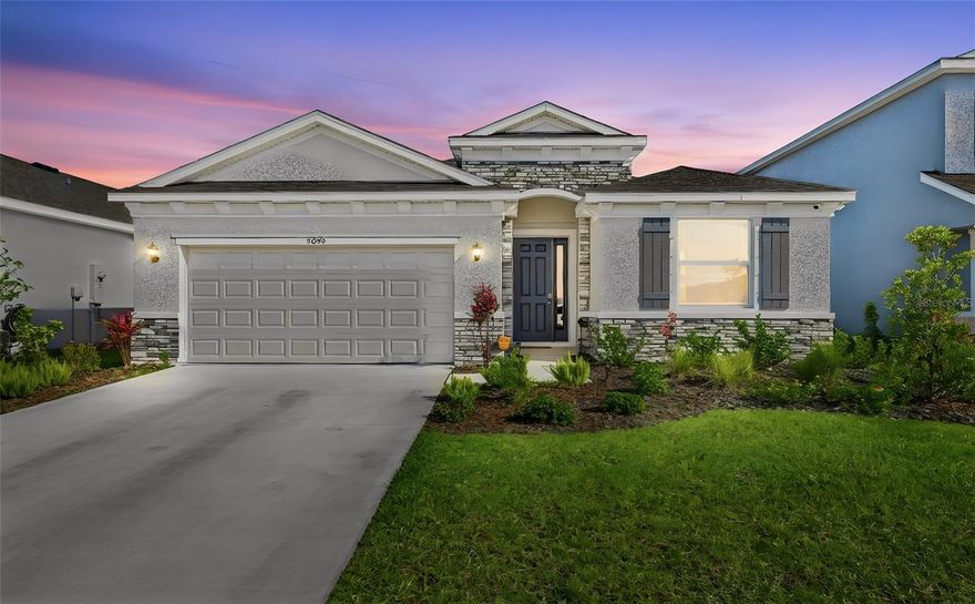 Stop the scroll—this is the one!
Welcome to this better-than-new 4-bedroom, 2.5-bath home offering 2,045 square feet of beautifully designed living space in the highly sought-after Silverstone North community. Built in 2025, this Lantana floor plan by DR Horton perfectly blends modern style, comfort, and functionality.
Step inside to discover elegant luxury vinyl plank flooring and soaring 9-foot ceilings that create a bright, open atmosphere throughout. The stylish kitchen is a true centerpiece, featuring crisp white cabinetry, a large center island, sleek appliances, and ample space for both everyday living and entertaining.
The spacious primary suite is a private retreat, complete with a tray ceiling, two generous walk-in closets, and a luxurious en suite bath. Enjoy a dual-sink vanity, a tiled shower with frameless glass door, and a soaking tub that delivers a spa-like experience right at home. Three additional bedrooms offer flexibility for family, guests, or a home office.
The extended 2-car garage adds valuable storage and has a useful utility sink
Step outside to serene conservation and pond views, providing both privacy and natural beauty—perfect for relaxing or entertaining. The home’s premium elevation enhances its curb appeal and makes a lasting first impression.
Residents enjoy low HOA fees and access to resort-style amenities, including a sparkling community pool, playground, and dog park—designed for both relaxation and recreation.
Conveniently located near shopping, dining, parks, and major commuter routes, this move-in-ready home offers the perfect blend of luxury and everyday convenience.
Don’t miss your opportunity to make this exceptional home yours!