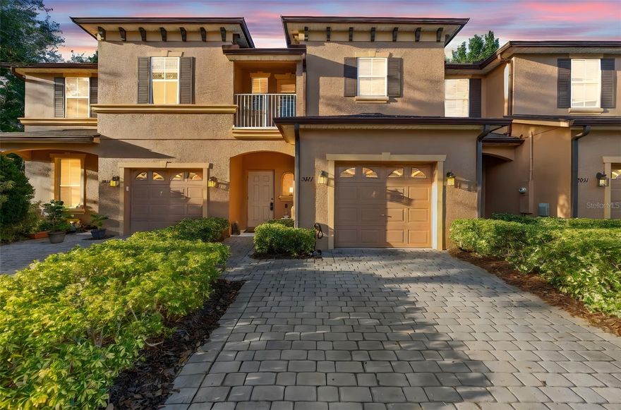 Welcome to the Retreat at Twin Lakes, a gated community offering both privacy and convenience. This beautifully maintained townhome features two spacious bedrooms, each with its own en-suite bath, along with a thoughtfully placed half bath on the main level. Recent updates include new luxury vinyl plank flooring, carpet, new roof 2024, and A/C air handler in 2023, allowing you to move in with peace of mind. The kitchen provides generous cabinetry and opens to a bright living and dining area, where sliding glass doors extend the space onto a private lanai. Upstairs, the primary suite offers a tranquil retreat with a walk-in closet, garden tub with shower, and a private balcony—an ideal spot to unwind. The second bedroom also has an en suite bathroom and walk in closet! A one-car garage, pavered driveway, and low HOA fees add to the home’s appeal. Residents also enjoy access to the community pool, clubhouse, and walking paths around the neighborhood pond. With two secure gated entrances, the community offers a sense of security, ease and comfort. Perfectly located near I-4, 429, 417 and minutes from Historic Downtown Sanford, shopping, and dining, this home offers the best of both convenience and lifestyle. Schedule your private showing today and experience the charm of the Retreat at Twin Lakes.
