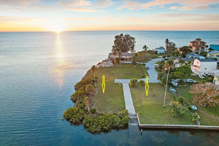 ***MILLION DOLLAR VIEWS*** 2 LOTS, 1 PRICE. LOT 54 has the IMPACT FEES ALREADY PAID, a 65ft CONCRETE SEAWALL and a PRIVATE BOAT RAMP.  LOT 53 is a BONUS LOT. BOTH LOTS are located at the very end of the cul-de-sac in the desired DRIFTWOOD ISLES SUBDIVISION. They feature approximately 250ft of WATERFRONT with MILLION DOLLAR VIEWS of the GULF OF MEXICO. All of your local restaurants like INN ON THE GULF, SAM'S BEACH BAR, OLLIE"S ON THE BEACH and GET HOOK are a 5 minute drive. HOSPITALS & SHOPPING are also nearby. The TAMPA BAY AIRPORT, TAMPA BAY, CLEARWATER BEACH, HOMMOSSA SPRINGS, TARPON SPRINGS, PINE ISLAND, HONEYMOON ISLAND and WEEKI WACHEE are approximately 1 hour away. Build your DREAM HOME. FISH & CRAB off your own dock or take a KAYAK, JET SKI or BOAT RIDE & ENJOY THE FLORIDA LIFESTYLE. If that’s not enough EXCITEMENT & TRANQUILITY for you then think about watching the AMAZING FLORIDA SUNSETS disappearing into the GULF OF MEXICO every evening for the rest of your life right from your own DECK. The Seller will pay $8,500.00 concessions for full price to the buyer for closing costs and/or repairs