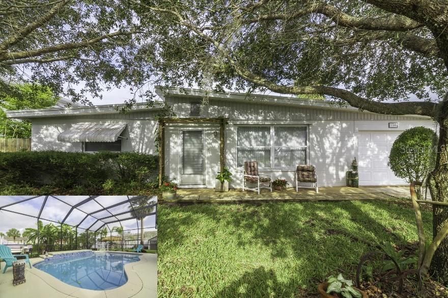 FLAGLER BEACH, Saltwater Pool home on a Canal with direct Intracoastal access. This small but mighty block home has so much potential! Centrally located yet quiet and just a short distance to all the great places this beachside town has to offer. Bike ride or golf cart to unique restaurants and salty shops. Exercise on the Flagler Bridge/Steps after a sunrise stroll to the beach or walk the close by park trails which lead to the tennis/pickleball courts. After an active day at work or play, a second story put on this home would afford evening sunset views over the Intracoastal. Launch your boat from your backyard and take a day trip to St Augustine, Matanzas Inlet, or Ponce Inlet, fishing hotspots! Or stay home and fish or go crabbing in your backyard! If you prefer more relaxation, sit under the custom Tiki Hut and watch the manatee munch on native vegetation. The dolphins also frequent this canal to round up their breakfast or dinner. It is spectacular to view! There's a floating kayak dock for all the paddlers in your family. For the swimmers, the newer pool, built in 2016 has a waterfall, bubbler chair ledge, and two fountains for all of your backyard entertaining. The screened in pool deck has plenty of room to install an outdoor kitchen to go along with the existing outdoor entertaining area. This backyard will WOW you! Have an RV? There is a designated spot to park that or your extra toys. Whether you add an additional bathroom, build up over the garage with a second story, or keep this beach bungalow as is, you will not find a better location than this one! (Or a better backyard!) Put your imagination to work and make this solid home your retreat!