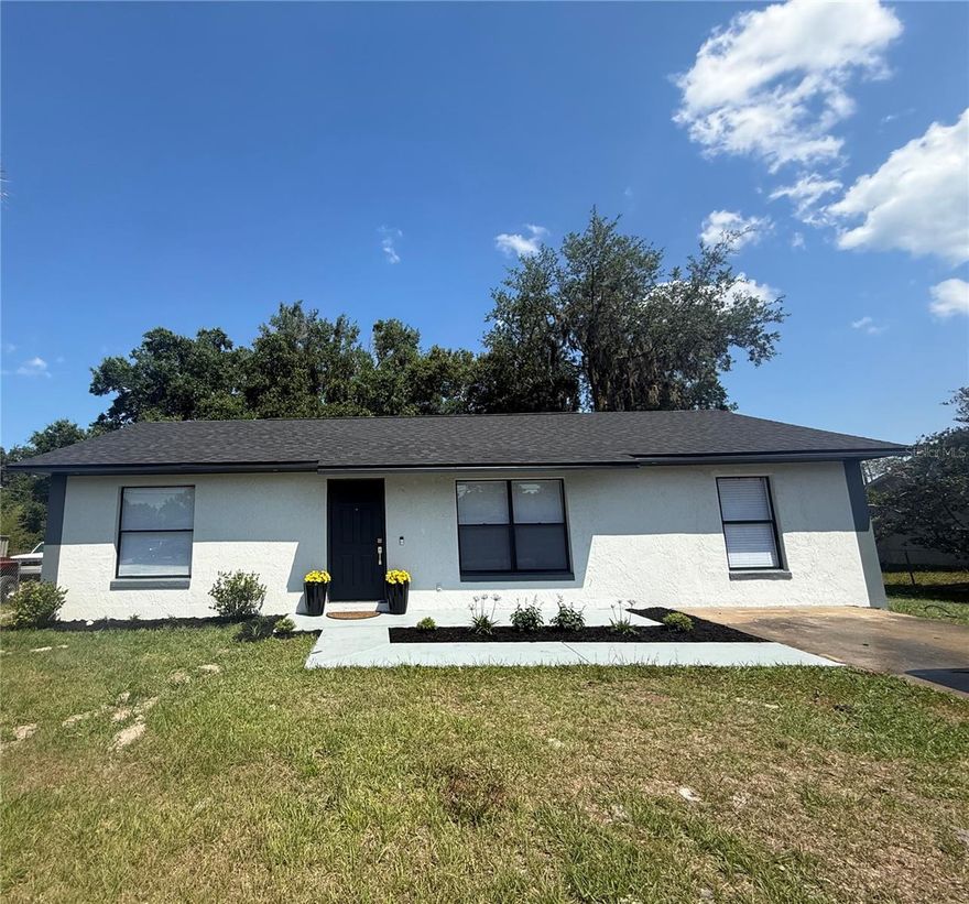 HIGH AND BEST, EXPECT MULTIPLE OFFERS!!MORE PICTURES WILL BE ADD ON MONDAY!Fully renovated and move-in ready! Welcome to this beautifully upgraded 3 bedroom, 2 bathroom home located in the heart of fast-growing Deltona with NO HOA! This stunning property features a desirable split floor plan offering added privacy and functionality, along with a brand-new roof, new A/C, updated electrical and plumbing, new flooring throughout, fresh interior and exterior paint, and a completely remodeled kitchen and bathrooms with modern finishes. The open and inviting layout offers comfortable living with plenty of natural light and functional space for everyday living and entertaining. 
Step outside to enjoy the oversized extended back deck, perfect for hosting gatherings, relaxing outdoors, or creating your own private backyard retreat. Conveniently located near shopping, dining, parks, schools, and major highways with easy access to Orlando and Daytona Beach. This home combines style, comfort, and convenience, all the big-ticket items have already been done for you! 
Don’t miss the opportunity to own this turnkey property!!
