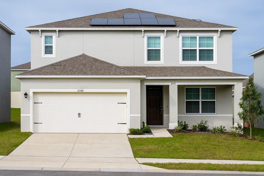 11.7 kW SOLAR PANEL SYSTEM – SIGNIFICANT ENERGY SAVINGS!

Welcome to The Elle floor plan in desirable Westridge Park, a beautifully designed 2-story concrete block home offering space, comfort, and flexibility for today’s lifestyle.

This home features 5 bedrooms, 3 full bathrooms, and 1 half bath, including a spacious first-floor primary suite with a walk-in closet and dual vanities. All additional bedrooms are located upstairs, providing privacy and an ideal layout for families.

The main living area showcases a bright open-concept design, perfect for everyday living and entertaining. The kitchen opens seamlessly to the family room and features a center island with ample prep space, generous cabinetry, and a breakfast bar ideal for casual meals or snacks. The dining area comfortably accommodates a 4- to 6-seat table.

Upstairs, enjoy a large second living area/loft, perfect for a media room, game space, home office, or study area—giving everyone their own place to relax, learn, or unwind.

With abundant living space, energy-efficient solar panels, and a thoughtful layout, this home delivers the space and functionality today’s buyers are looking for.