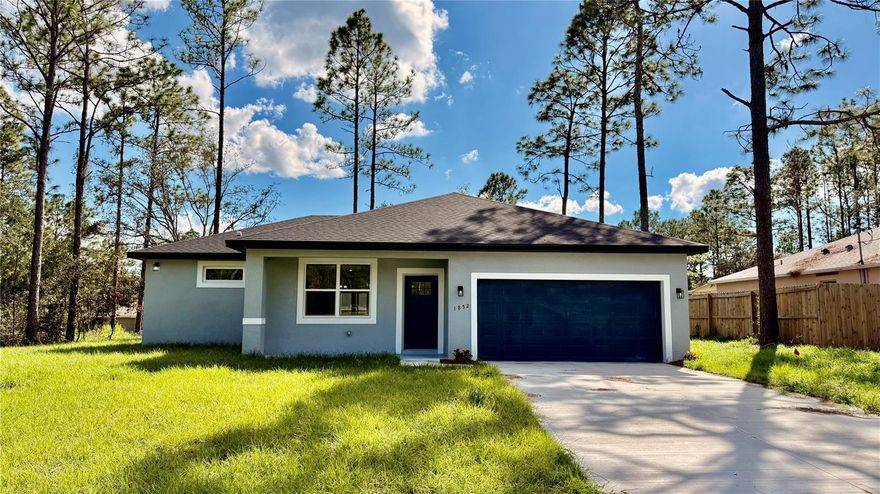 Brand-new 4-bedroom, 2-bath home in Citrus Springs featuring no carpet, elegant ceramic tile floors, and stylish hardwood cabinets. This modern open-concept home offers bright living spaces and low-maintenance finishes throughout. Conveniently located near the Withlacoochee State Trail, golf courses, parks, and local shops, it combines comfort, style, and easy access to all the best that Florida’s Nature Coast has to offer. Call today to schedule your showing. Easy application.