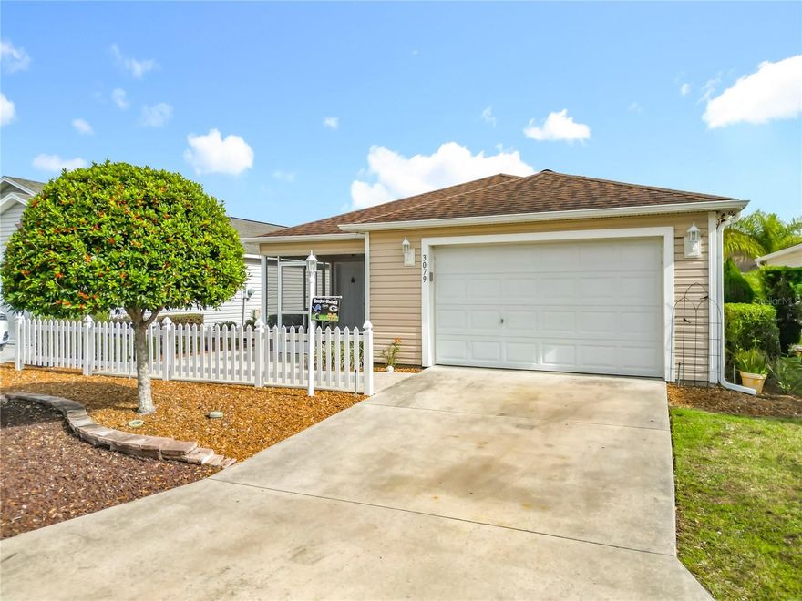 This 2 bedroom, 2 bathroom patio villa located in the Village of Pinellas is ready for its new owner(s). The home features no carpet throughout, offering easy maintenance and allergy-friendly living. A backyard privacy wall provides added seclusion, and the enclosed patio is a great space to relax and enjoy your morning coffee.

Conveniently situated south of 446A and north of SR 44, this villa is just a short golf cart ride to dining, shopping, banking, and nightly entertainment. Brownwood Paddock Square is approximately 2.2 miles away, Lake Sumter Landing 5.4 miles, Sawgrass Grove 7.7 miles, Spanish Springs 9.7 miles, and Eastport approximately 10 miles away.  The nearest hospital is also conveniently located less than a mile from the Village of Pinellas.  The Florida's Turnkpike is less than 5 miles south, providing a 60-mile route to Orlando and its international airport.

Residents enjoy access to golf courses, recreation centers, pools, pickleball, over 3,000 clubs and activities, and more. The Big Cypress Recreation Center offers a family pool, bocce, pickleball, and tennis courts while the nearby Eisenhower Recreation Center provides additional recreational options.  This villa is a great option for full-time, seasonal living or as a rental investment opportunity.