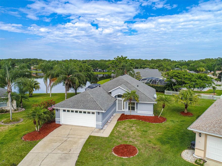 Wonderful home located in popular Waters Edge with the added benefit of a sought after school district. This home has a very spacious living area with an eat in kitchen that over looks the huge living room. The vaulted ceilings create even more space. Enjoy the screened in patio over a nice meal, coffee or a cocktail as you overlook the tranquil pond. Indoor laundry room. Room to add a pool to create your very own private oasis. Roof replaced April 2017, HVAC July 2016, New Screens on back porch and exterior of home painted April 2021. Come take a look at this lovely home in a well established neighborhood. ;Water: City