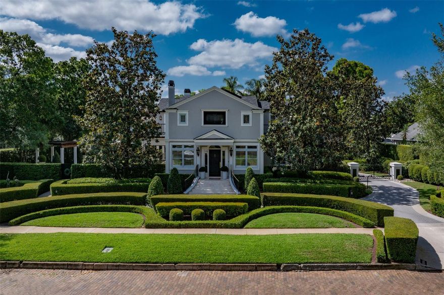 Welcome home to a gated estate on one of the most desired streets in Winter Park, on a half-acre with a separate guesthouse & walk in wine cellar and tasting room, & a short distance to Park Avenue, Kraft Azalea Gardens and Winter Park Racquet Club. Timeless elegance and flawless artistry blend perfectly with modern comfort and function in this one-of-a-kind custom home originally designed for the Mayor of Winter Park in the 1920s. Designed by Slocum Platts Architects, renovated by Clayton Homes and recently modernized and maintained by E2 Homes, this residence has been immaculately cared for and appointed for the most discerning buyer.