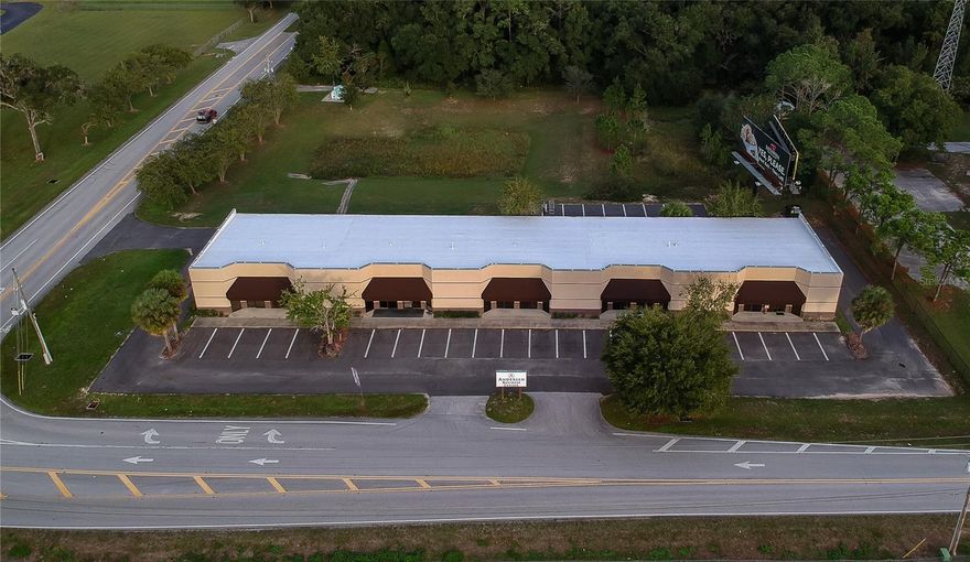 Incredibly flexible 11,365 SF warehouse with M-2 zoning. Located along frontage road with easy access to the Interstate 75, Ocala International Airport, SR 40, US 27, US 441/301 and SR 200 amenities.
The building is fully occupied with 7 tenants. The size, location, and flexibility in use make these units very leasable. The property has had several improvements in the recent years inc. roof, parking lot, HVACs, and stucco/paint job.