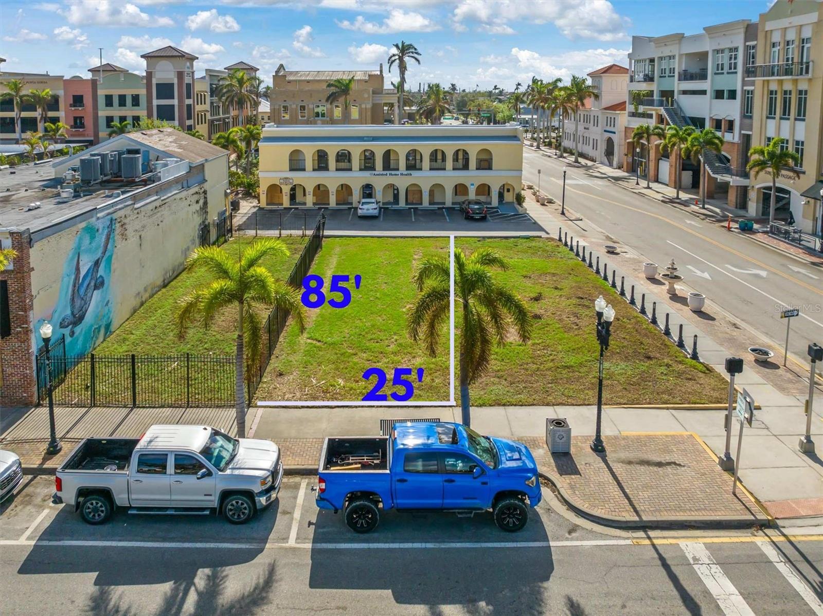 Positioned along bustling Marion Avenue (US Hwy 17) in the heart of downtown Punta Gorda, this property is zoned for versatile mixed-use, offering endless possibilities for commercial and residential development, with a existing water meter, and zero lot line. With a 2024 AADT of 7,100, it guarantees excellent visibility and foot traffic in a charming, highly desirable area. A complimentary 400 car parking garage is located one block over. Envision your business, residence, or a blend of both in this vibrant, walkable location, surrounded by boutique shops, local restaurants, business locations, and the energy of historic Punta Gorda. Downtown is host to art festivals and weekly farmer markets. Possible Seller financing/permission to build: 50% down, 30yr/6%, 3 year balloon.