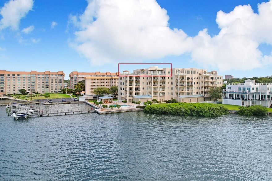 The grand diamond of Dunedin! Magnificent penthouse with the best views in Dunedin! Over 4,000 square feet of absolutely fabulous! Renovated and updated with no expense spared. Plus, nearly 2,000 square feet of terrace overlooking the intracoastal and Gulf of Mexico! Breathtaking! Four bedrooms, 4.5 baths, a deeded boat slip and an oversized private 2 car garage! This rare gem is only steps away from delightful downtown Dunedin and its sought-after Florida vibe! A rare gem indeed! The building offers secure, coded entry and elevator access to the penthouse. Enter through the double door entry and be swept away! Panoramic water views and luxury living! Totally renovated and reimagined with a desirable great room layout and split bedroom plan. The kitchen is an entertainer’s delight and chef’s dream. The best of the best within the gorgeous cabinetry and designer quartz counters… top of the line wine fridge, ice maker, Ilve gas range, Miele cappuccino machine, Thermador steam oven and double Bosch dishwashers! As you enjoy your culinary prep, take in the water views and the glory of picturesque sunsets EVERY DAY! The great room is positioned for entertaining and ultimate views with 10-foot impact sliders overlooking paradise! A separate theater room invites movie nights, football Sundays and gaming. The primary suite is another jewel in this spectacular home… generously sized and boasting a spa like ensuite. Natural wood tones, free standing, raised tub, huge walk-in shower, water closet, designer tile work with a clever tile runner and extraordinary his and her closets. The larger (hers!) offers the security of a coded door and a custom closet system fit for royalty! Two of the secondary bedrooms are near the front of the home. Both feature nicely appointed, updated ensuite baths and generous closet space. The 4th bedroom is currently used as a gym and includes an infrared sauna. The exercise area’s ambiance is enhanced with a brick accent wall and the room boasts its own convenient ensuite bath. No detail overlooked! But the most exceptional attribute of this extraordinary home is the extension of living space onto a huge private terrace. A direct Gulf view and the serenity of the waterfront. Tremendous entertaining space, your own putting green, natural gas grill and covered seating. This is the gold standard in Florida luxury living! A shining example of lavish opulence! Schedule your private showing and experience the diamond of Dunedin!