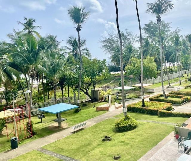Brand New! Everything is new in this beautiful, bright and spacious 2 bedrooms 2 bathrooms apartment. Completely remodeled , kitchen, bathrooms , new tiles, new doors and sliding doors, curtains and lighting fixtures with excellent taste.Also the furniture and the appliances are completely new . View to the ocean side , very tropical , including the building green areas, gazebos , palm trees and beach. Building has 24 hours security , direct access to the beach, pool, gym, gazebos with BBQ areas and beautiful gardens. The apartment includes one assigned parking space. Must see!!